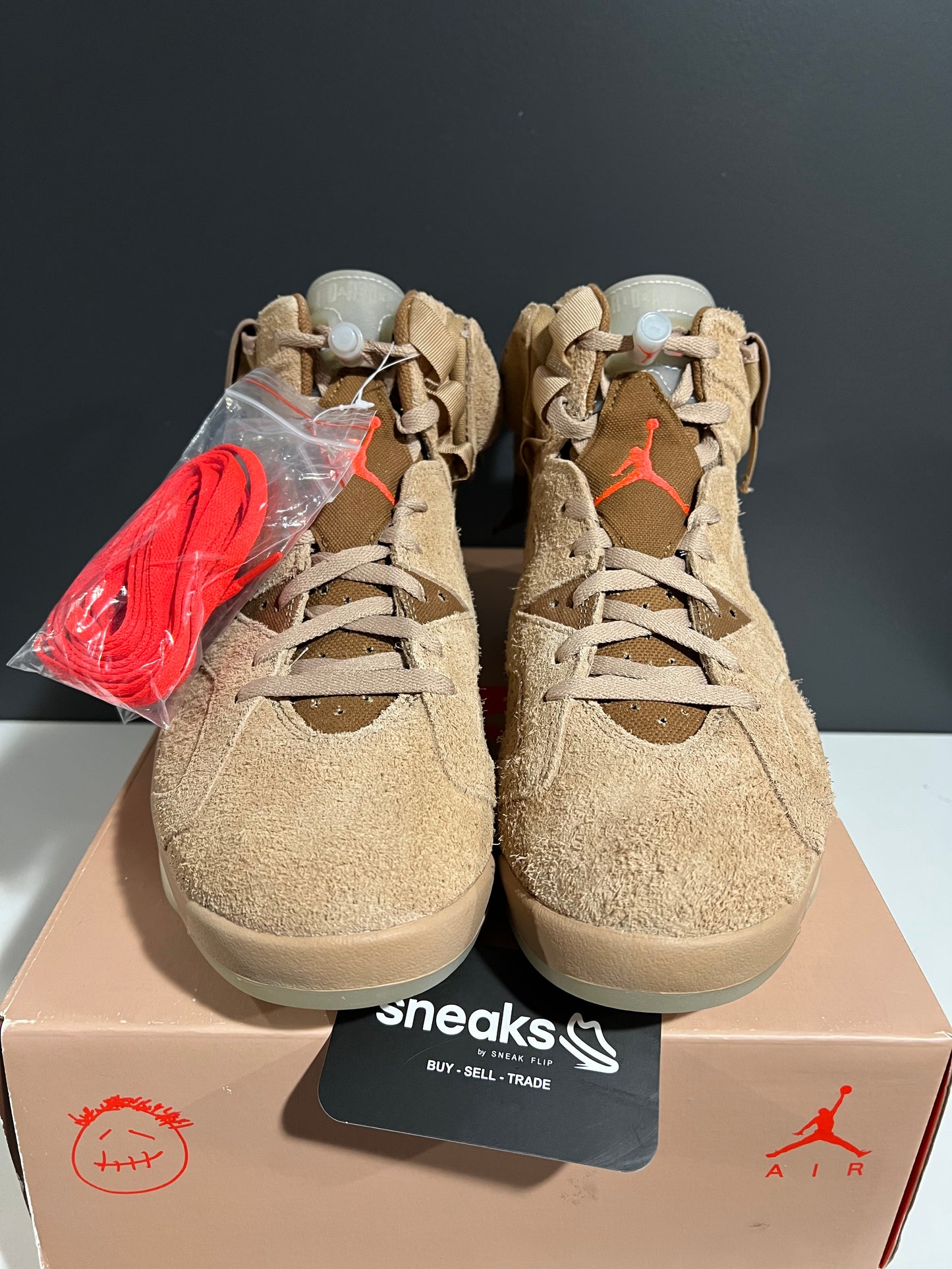NEW Travis Scott x Air Jordan 6 Retro British Khaki DH0690-200 SIZE 12M OG ALL SP25-062