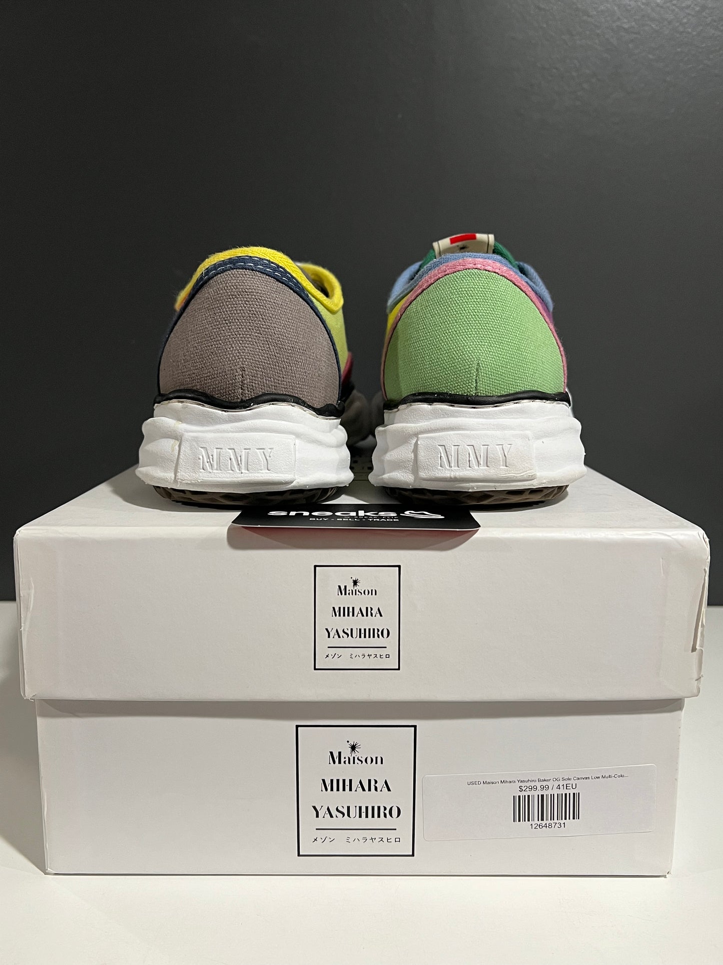 USED Maison Mihara Yasuhiro Baker OG Sole Canvas Low Multi-Color AO6FW733 SIZE 41EU OG ALL