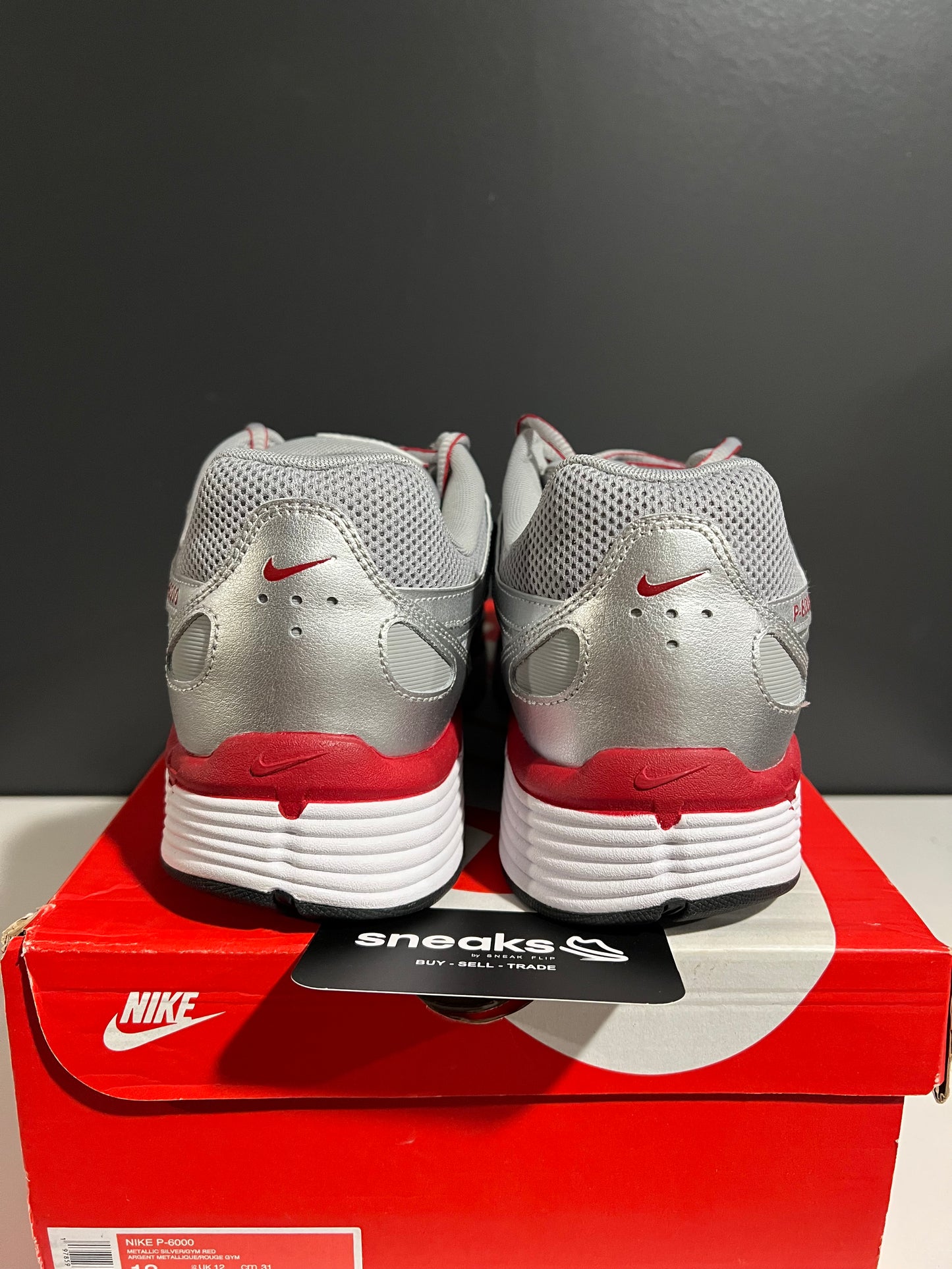 NEW Nike P‑6000 Metallic Silver Gym Red CD6404-024