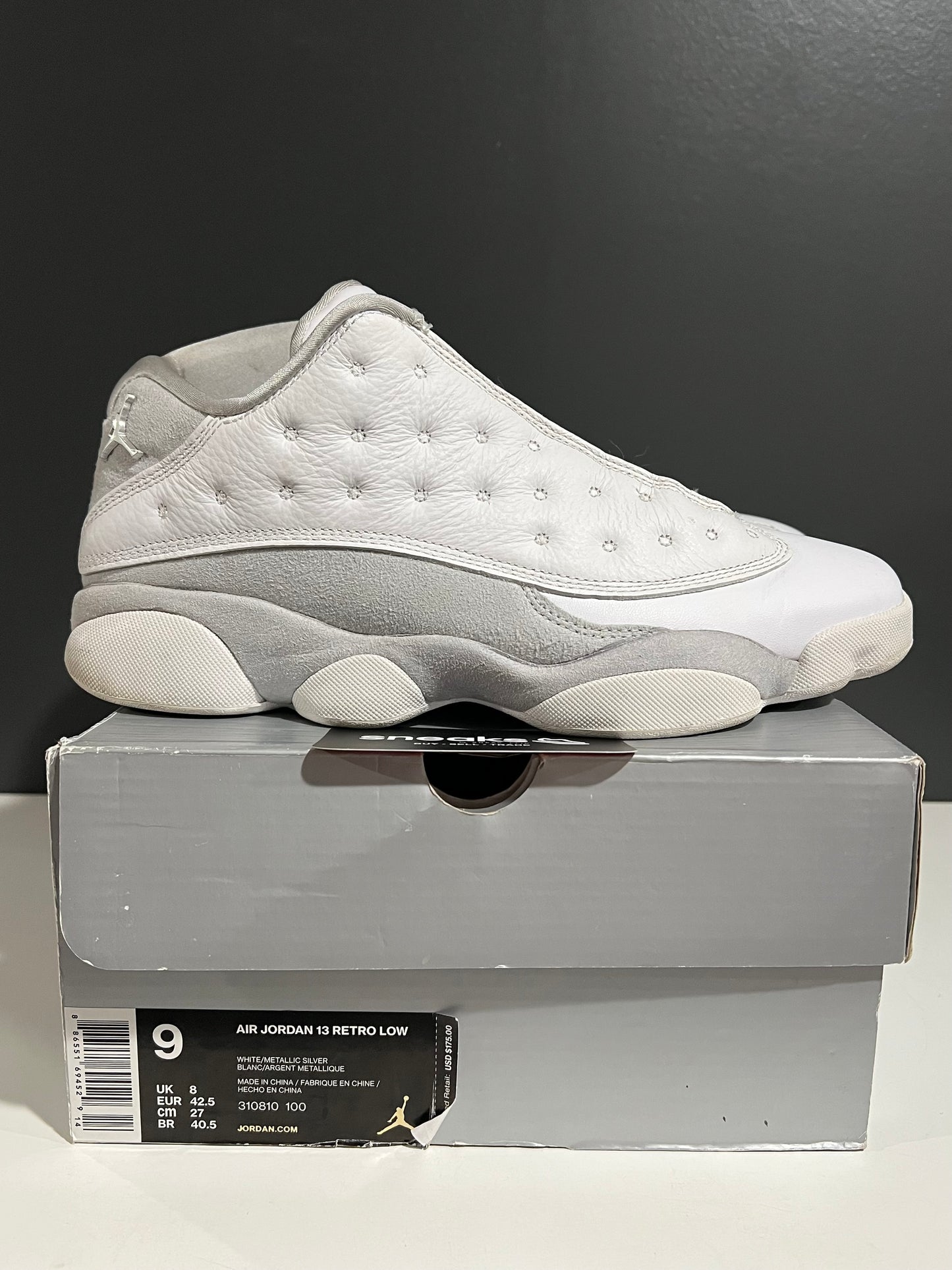 USED Air Jordan 13 Retro Low Pure Money 310810-100 SIZE 9M OG ALL