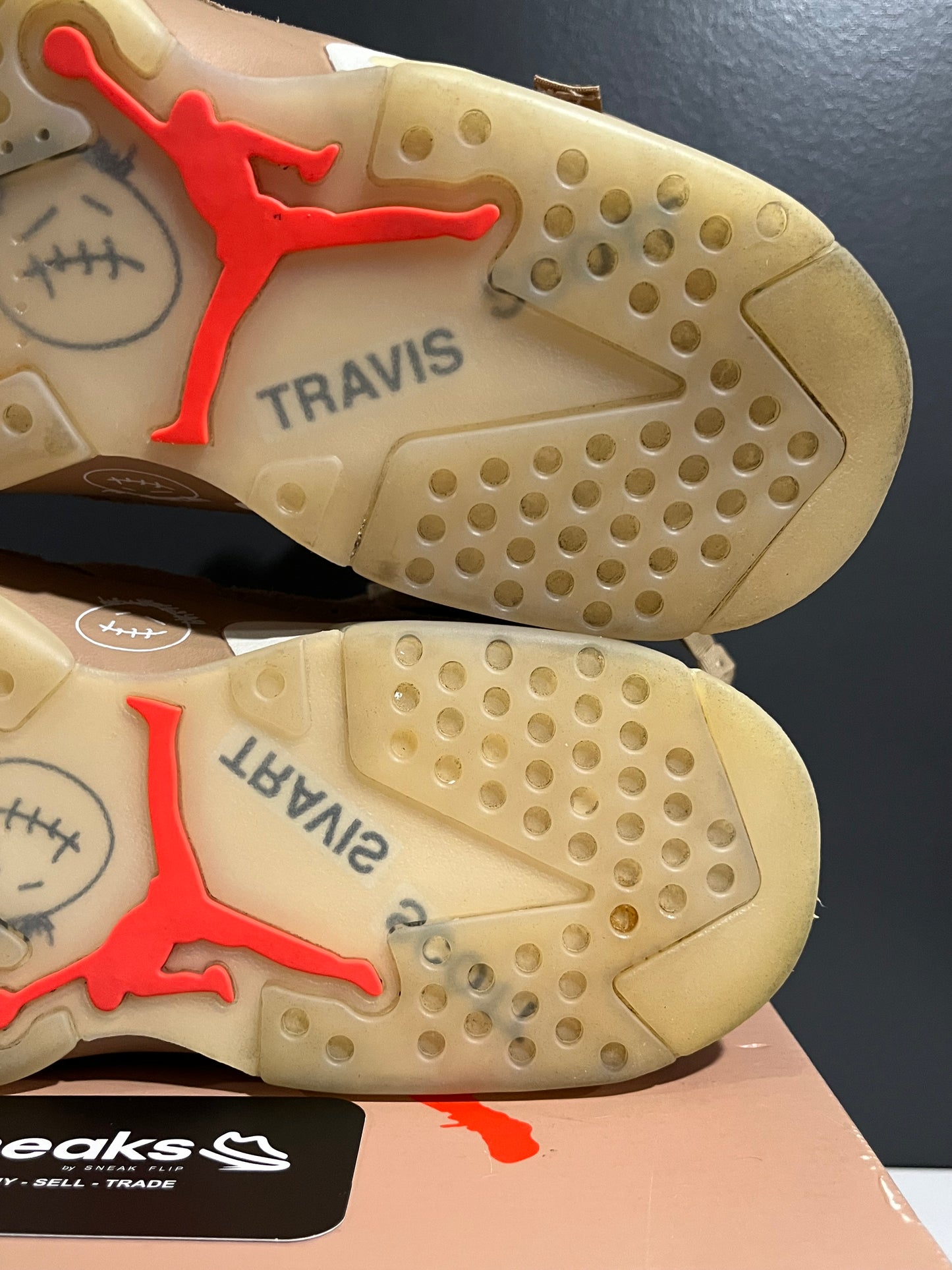 USED Travis Scott x Air Jordan 6 Retro British Khaki DH0690-200 SIZE 10.5M OG ALL JY25-68