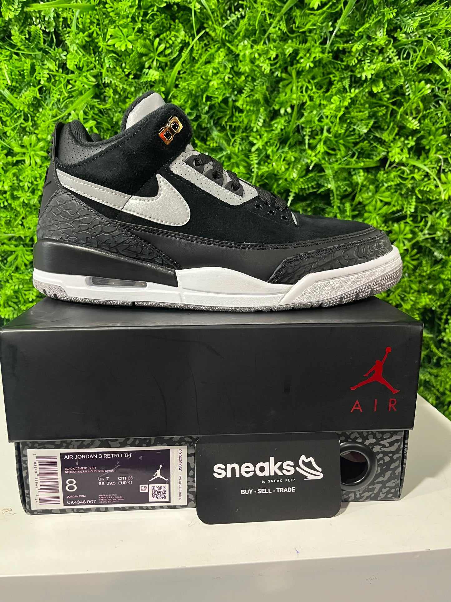Jordan 3 Retro Tinker Black Cement Gold - Used