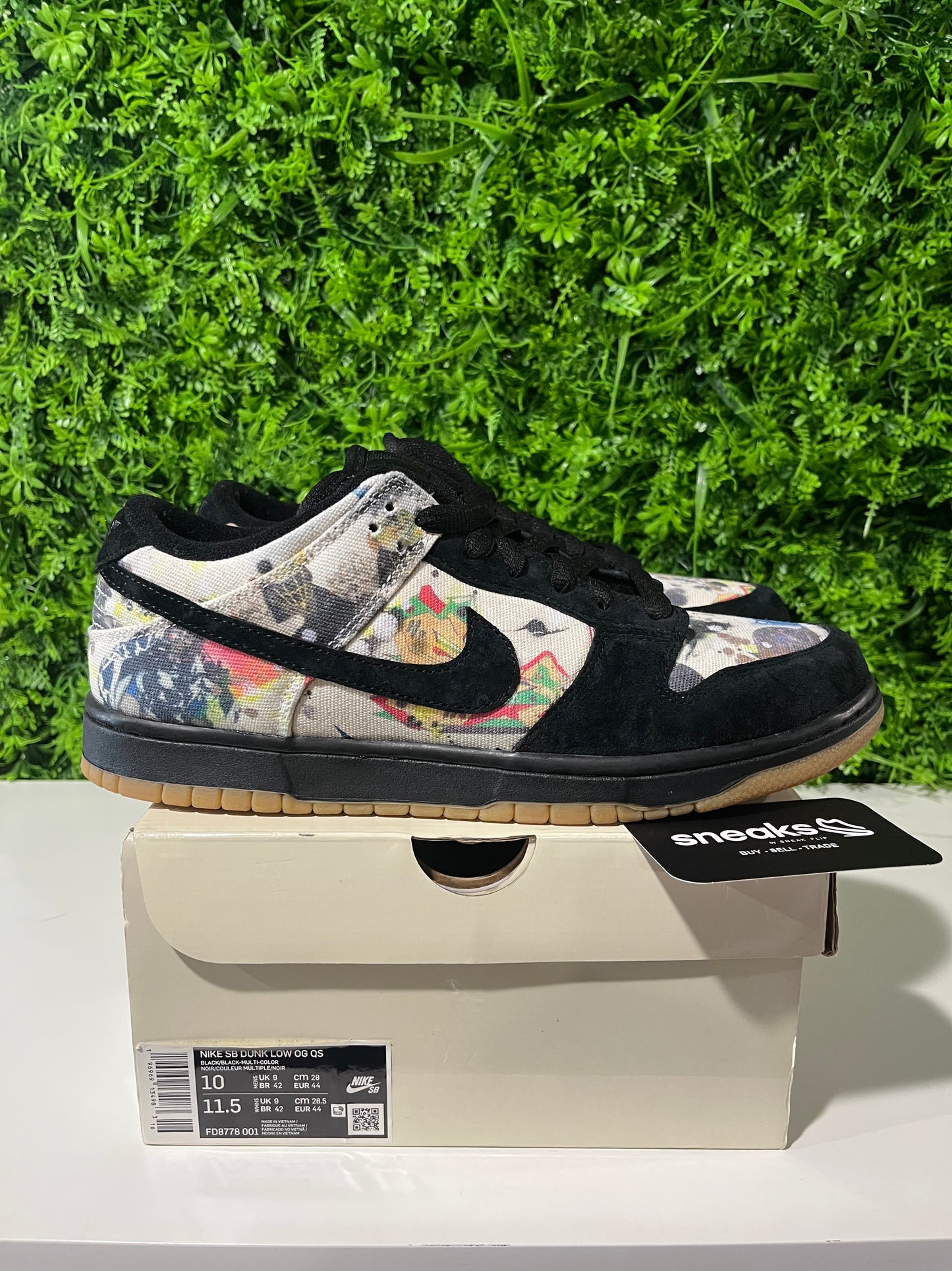 USED Supreme x Dunk Low SB Rammellzee FD8778-001 SIZE 10M OG ALL