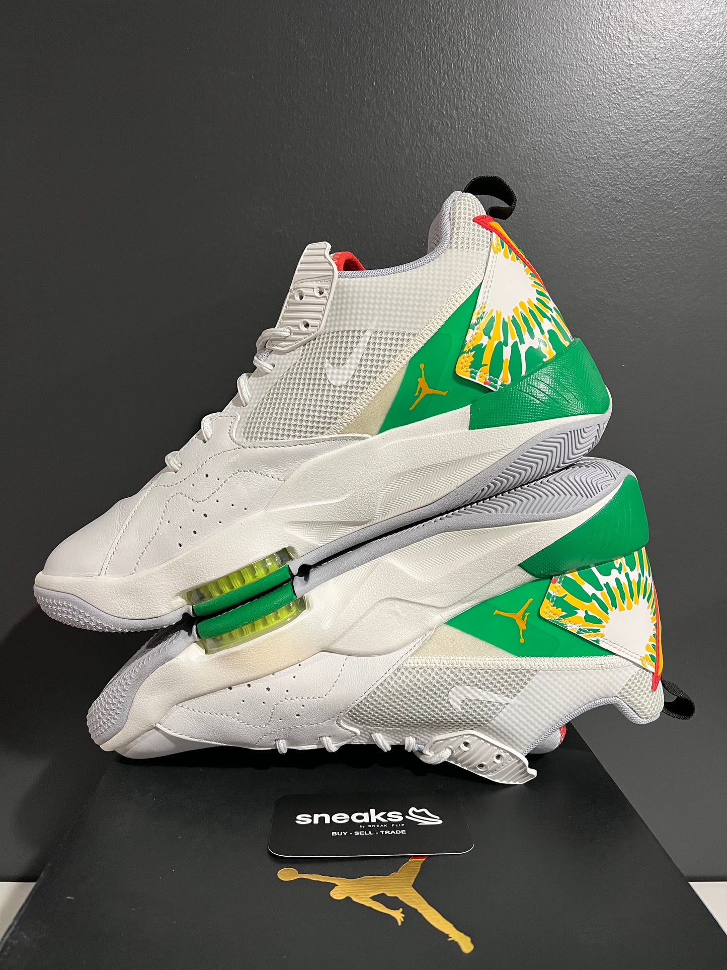USED Jordan Zoom '92 White Lucky Green Dark Sulfur CK9183-103 SIZE 11M OG ALL AG25-305