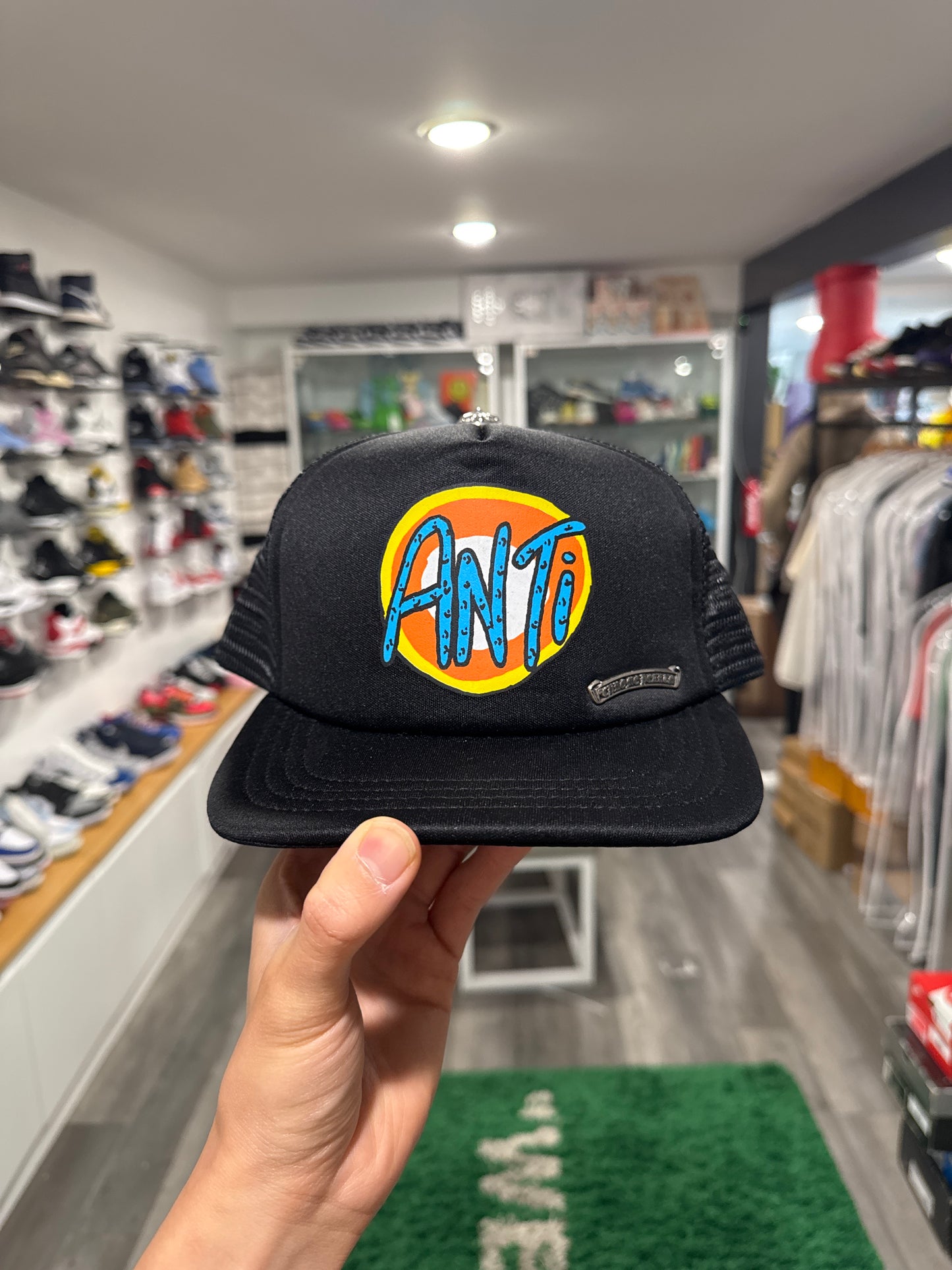 NEW Chrome Hearts Matty Boy Anti Black Trucker Cap