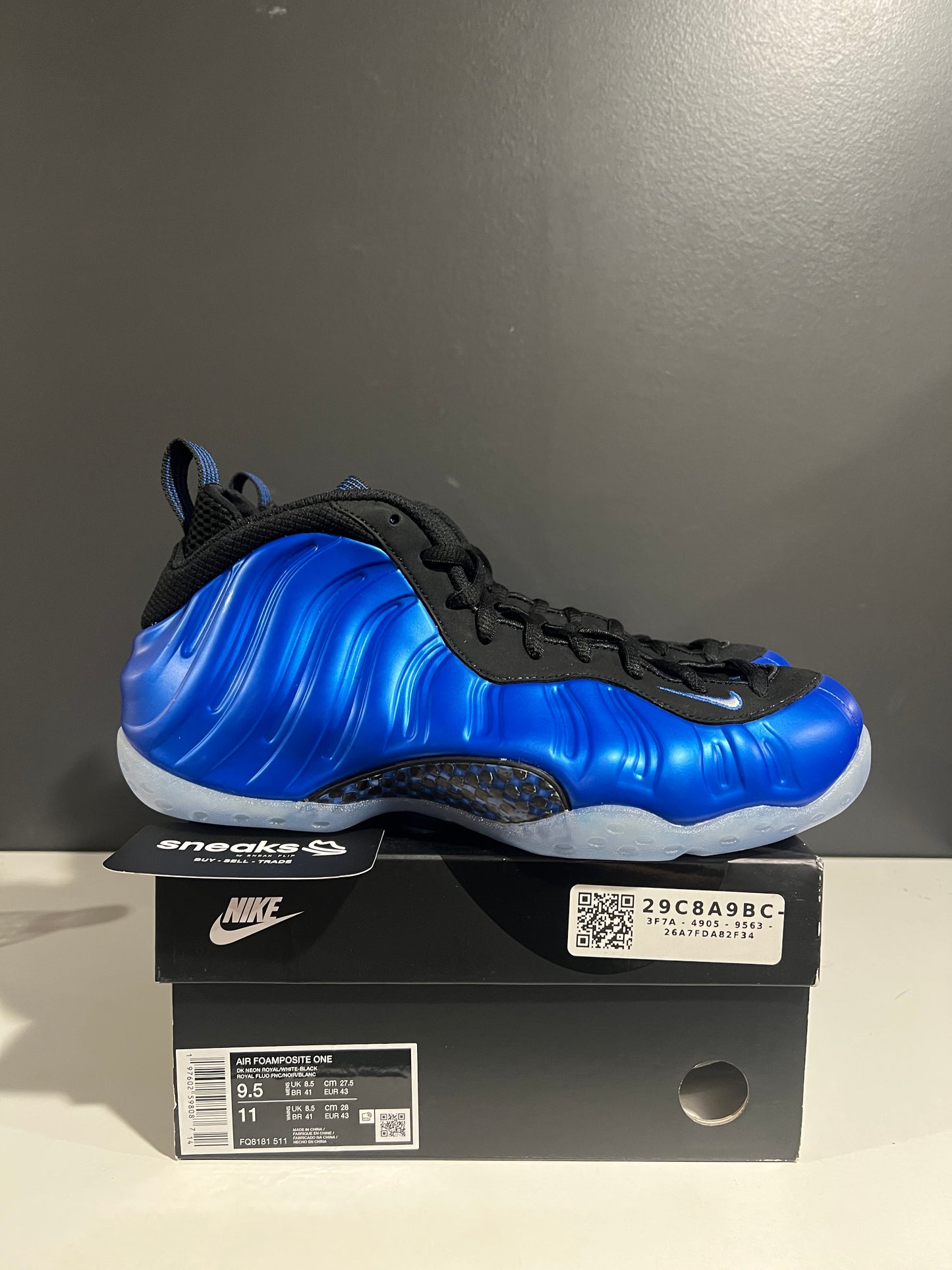 NEW Air Foamposite One Royal 2024 FQ8181-511 SIZE 9.5M OG ALL JY25-288
