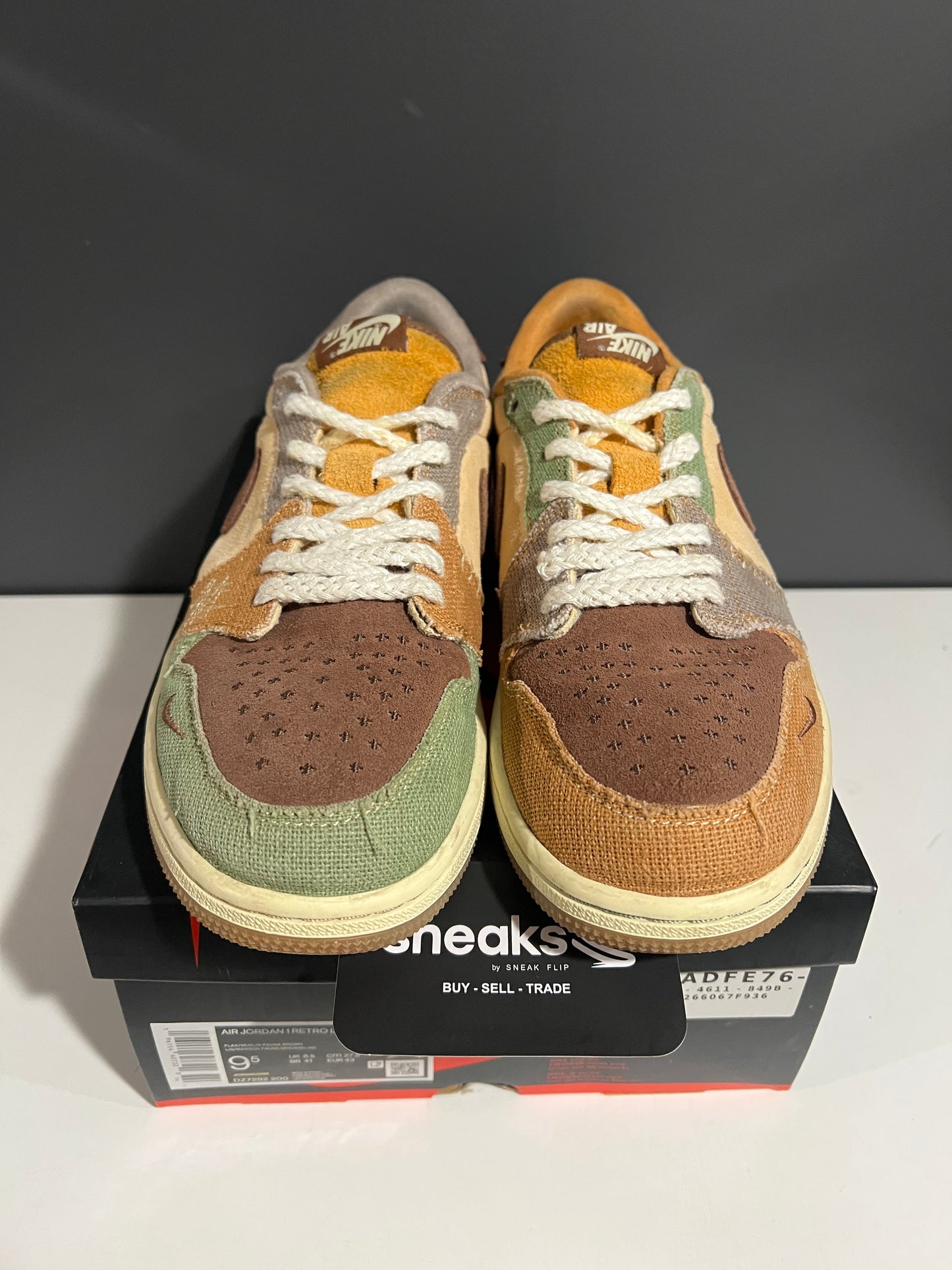 USED Zion Williamson x Air Jordan 1 Retro Low OG Voodoo DZ7292-200 SIZE 9.5M OG ALL AG25-313