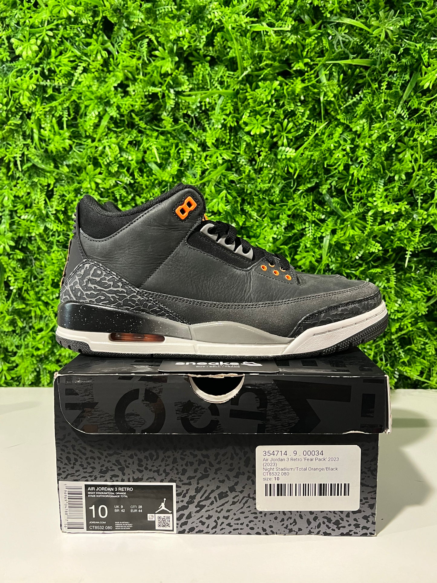 USED Air Jordan 3 Retro Fear 2023 CT8532-080 SIZE 10M OG ALL