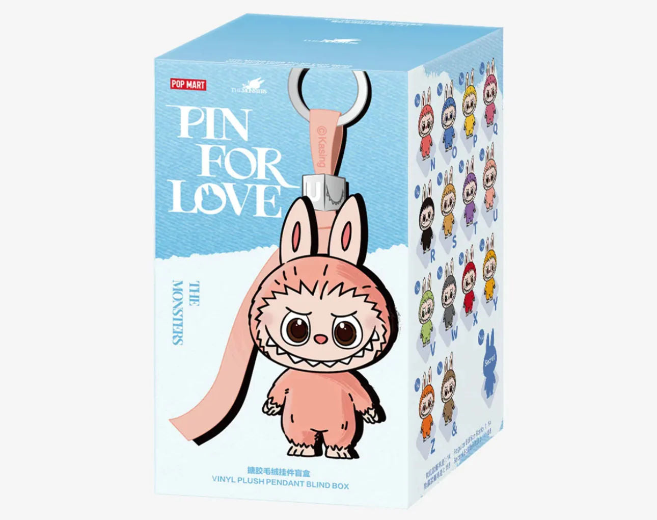 Pop Mart Labubu The Monsters Pin for Love Series Vinyl Plush Pendant (N-Z) Sealed Case (14 Blind Box)