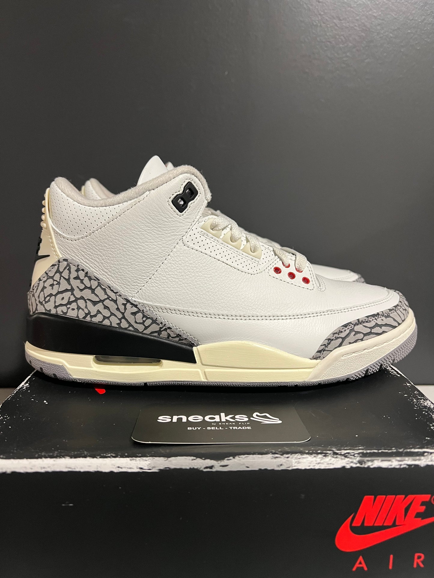 USED Air Jordan 3 Retro White Cement Reimagined DN3707-100 SIZE 8M OG ALL AG25-114