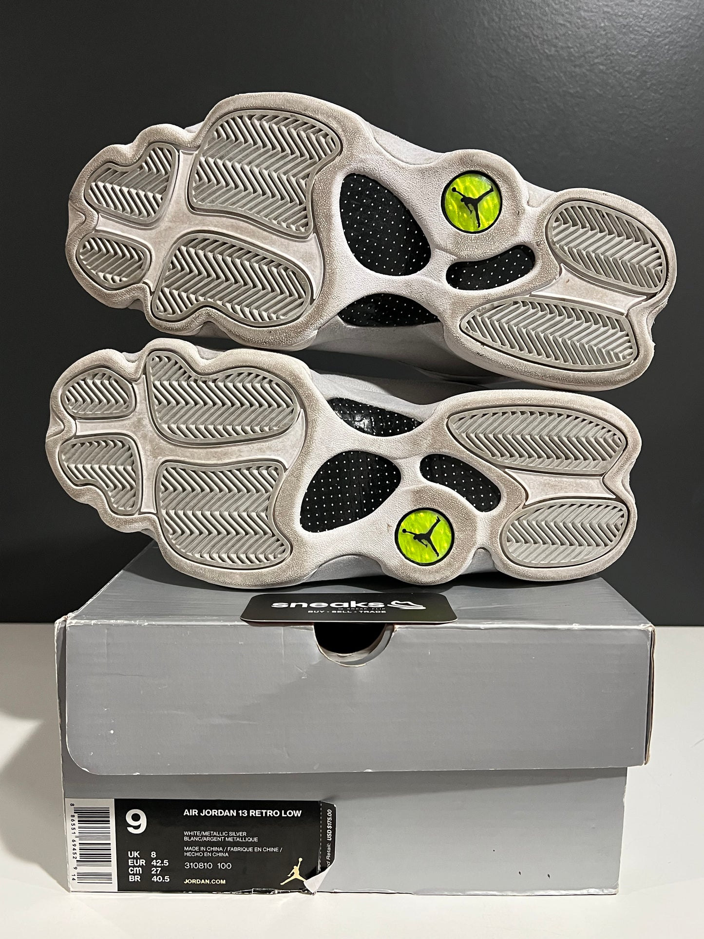 USED Air Jordan 13 Retro Low Pure Money 310810-100 SIZE 9M OG ALL