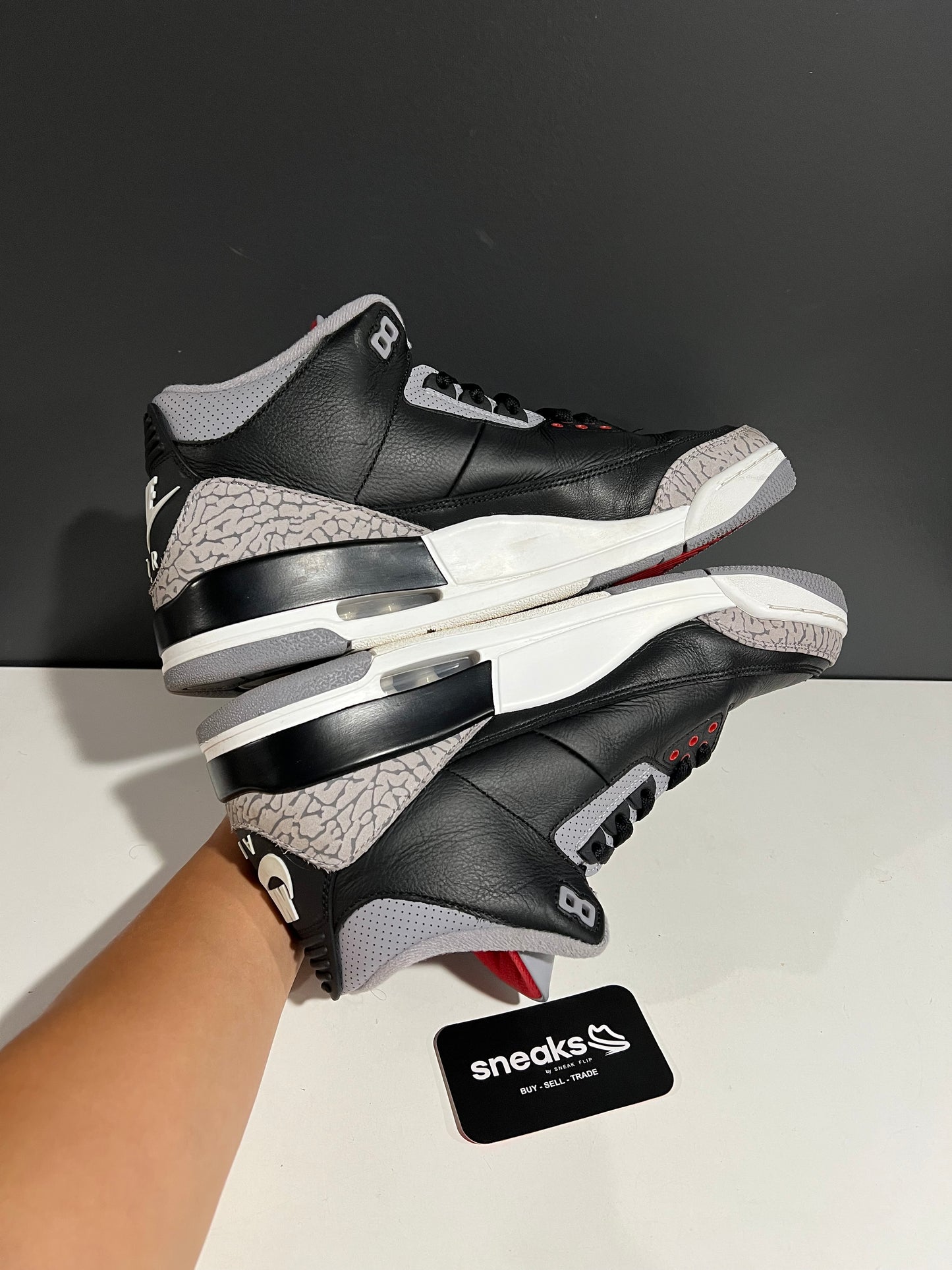 USED Air Jordan 3 Retro OG Black Cement 2024 DN3707-010 SIZE 11.5M NO BOX SP25-078