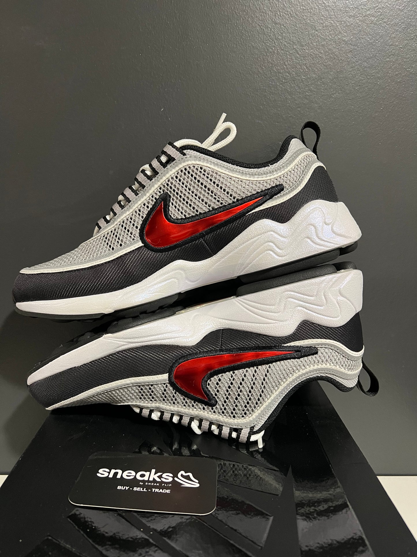 USED Air Zoom Spiridon SP Silver Red 2024 HF9117-001 SIZE 7.5M OG ALL AG25-376