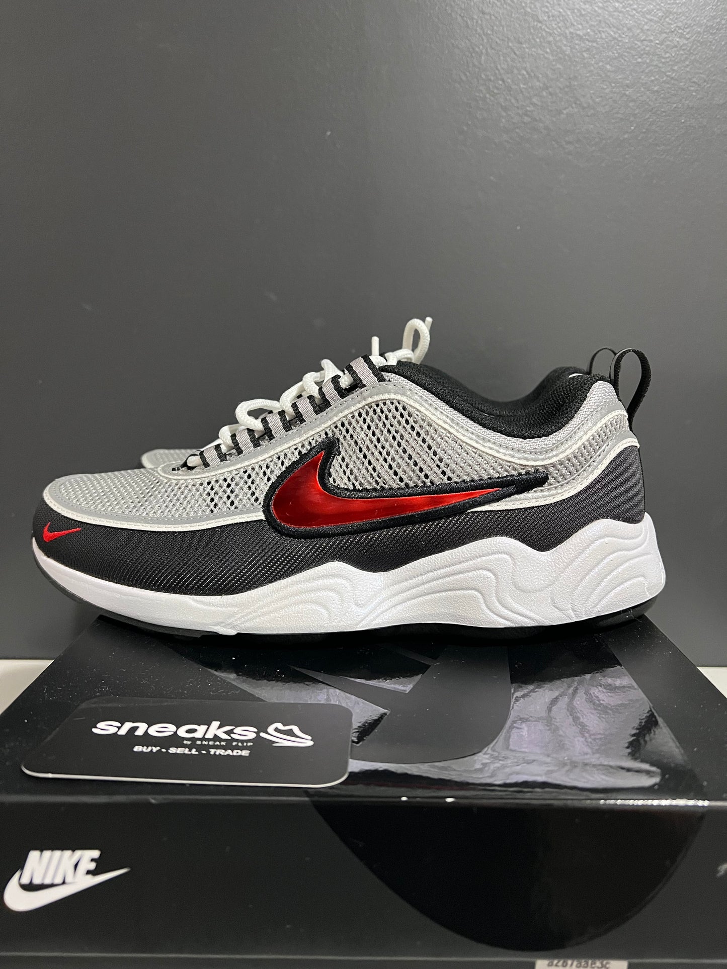 USED Air Zoom Spiridon SP Silver Red 2024 HF9117-001 SIZE 7.5M OG ALL AG25-376