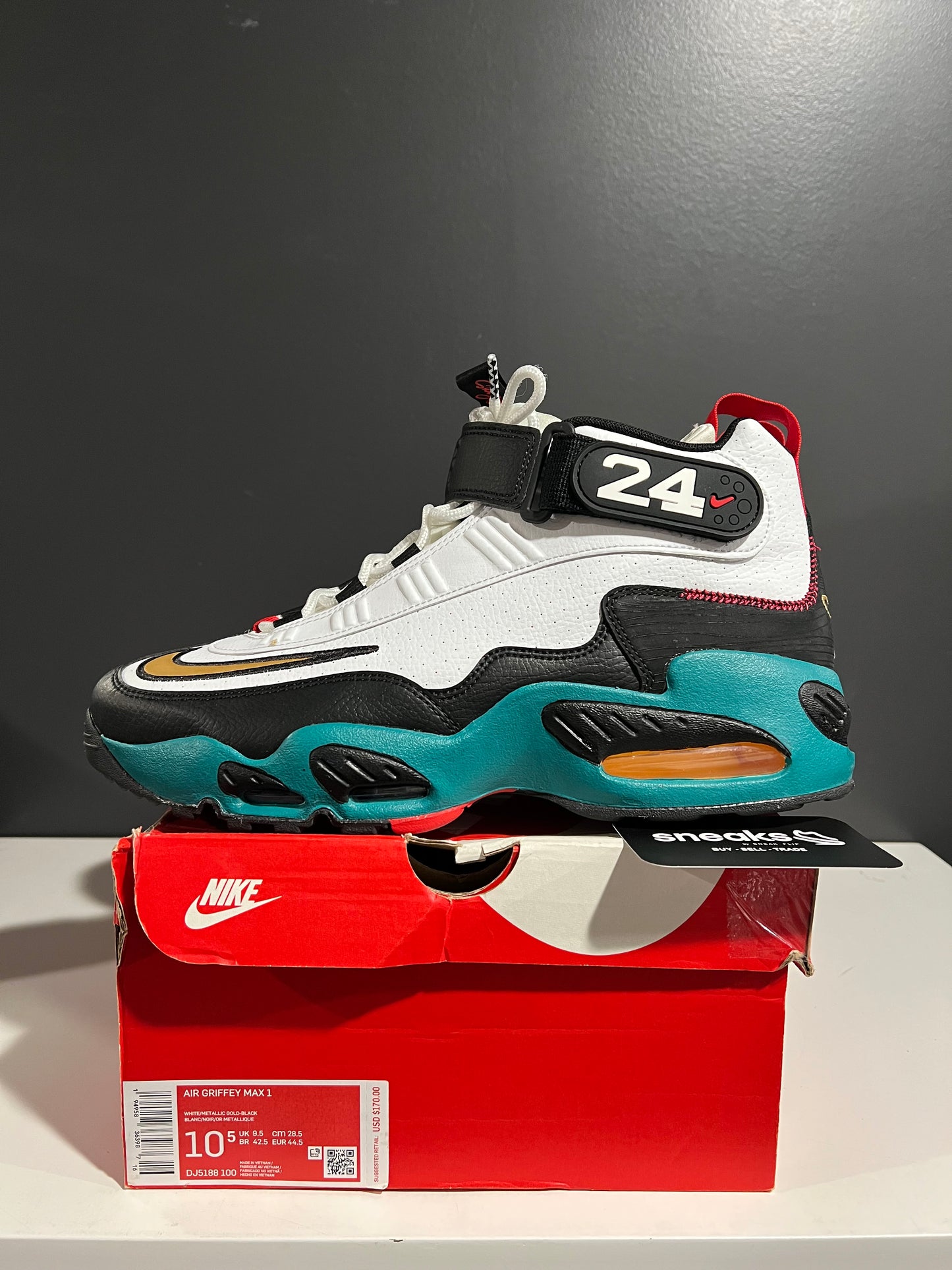 USED Air Griffey Max 1 Sweetest Swing DJ5188-100 SIZE 10.5M OG ALL JY25-138