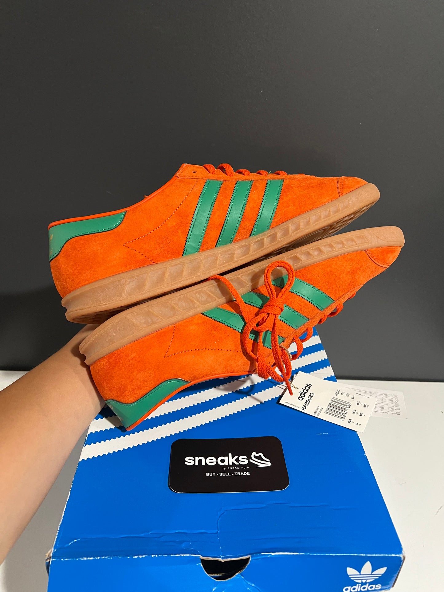 NEW Adidas Hamburg Orange Green H00447 SIZE 11M OG ALL AG25-291