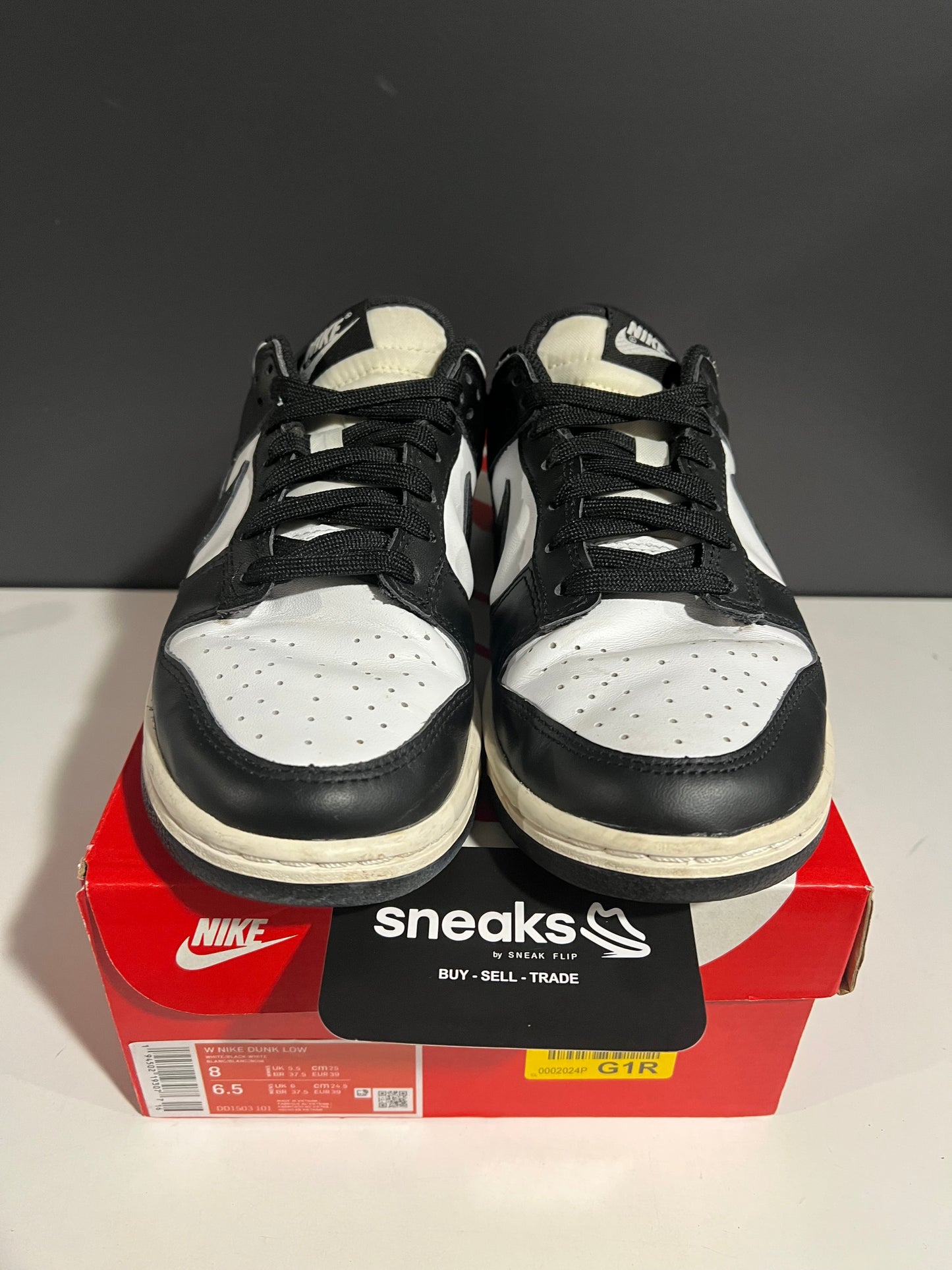 USED Wmns Dunk Low Black White DD1503-101 SIZE 6.5M OG ALL AG25-240