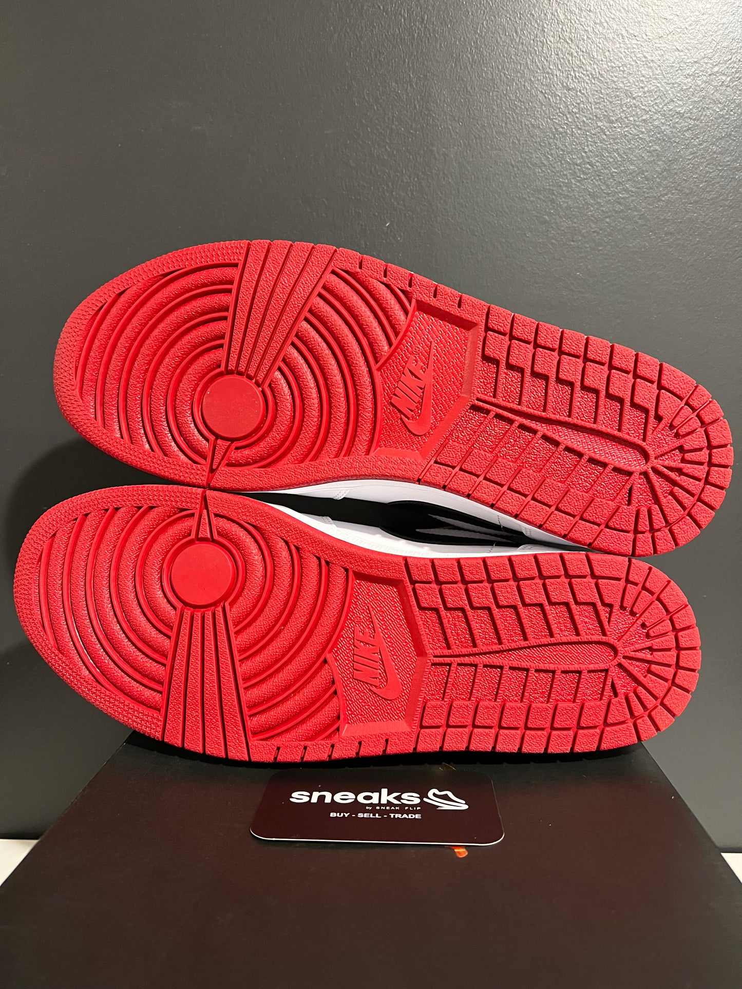 TRIED ON Air Jordan 1 Low White University Red 553558-118 SIZE 10.5M OG ALL JY25-169
