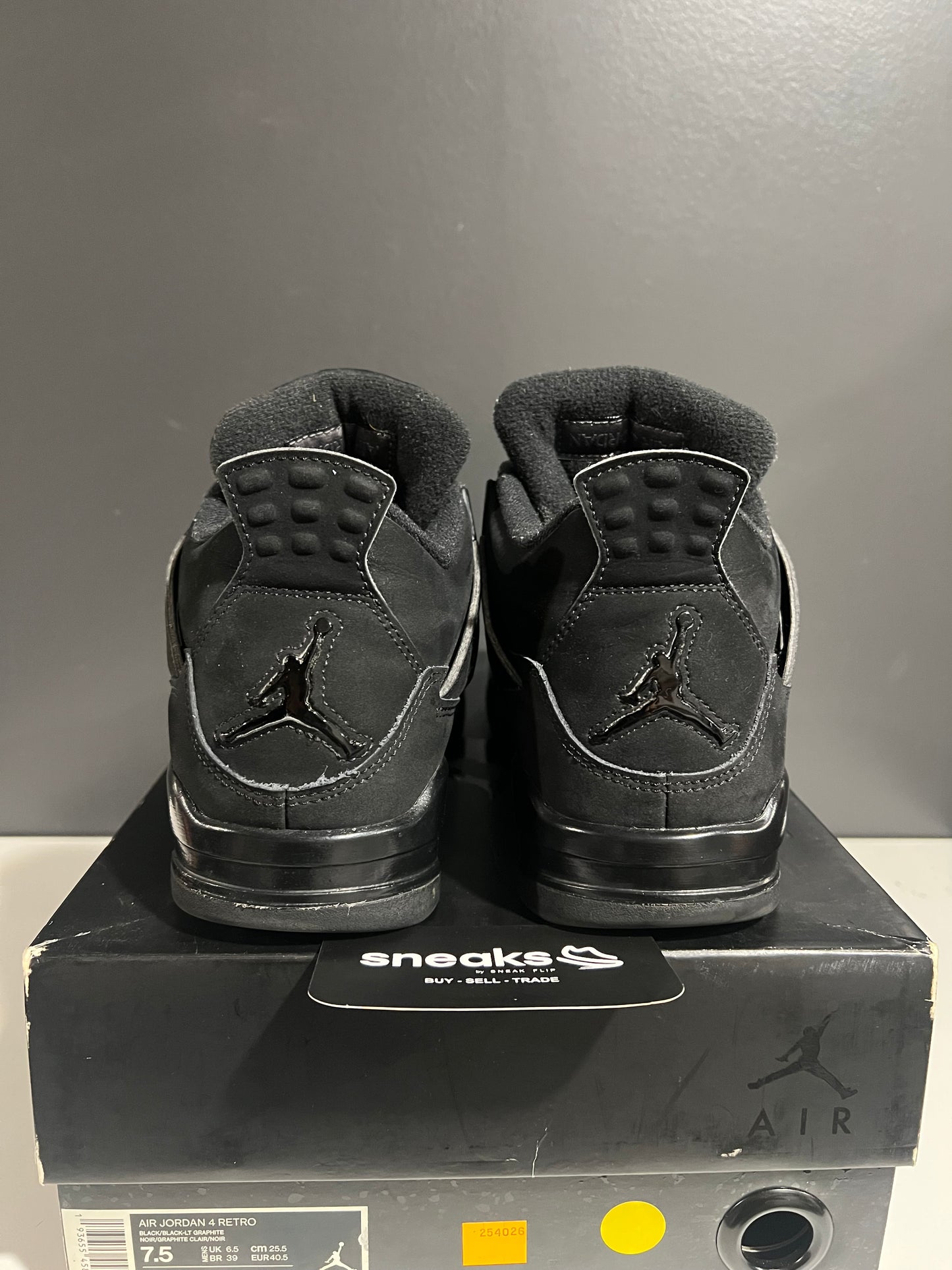 USED Air Jordan 4 Retro Black Cat 2020 CU1110-010 SIZE 7.5M OG ALL AG25-132