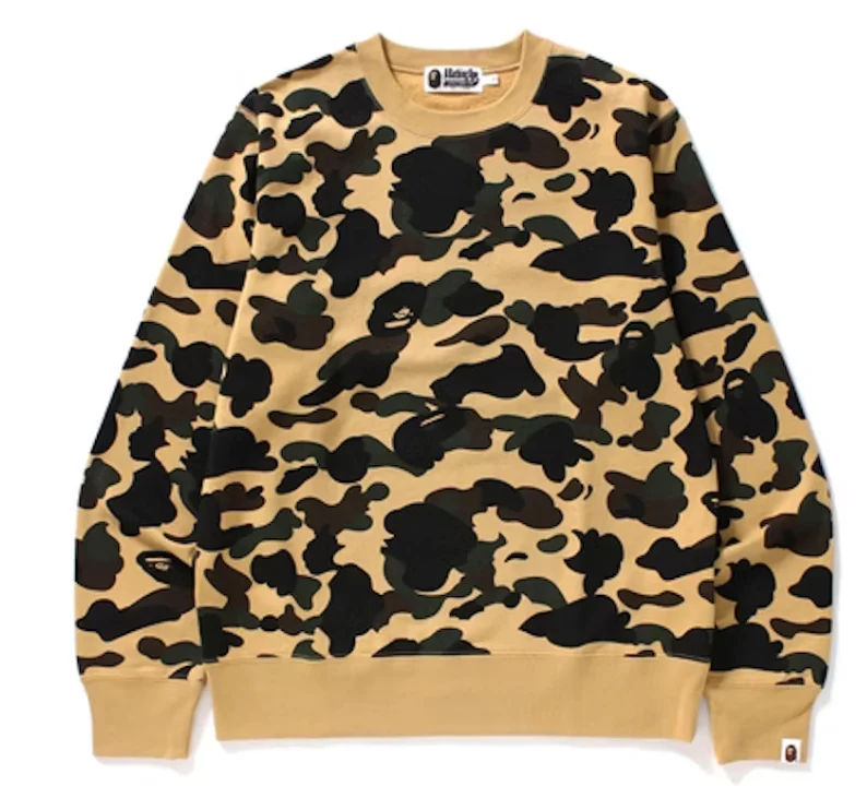 BAPE 1st Camo Crew Neck Yellow