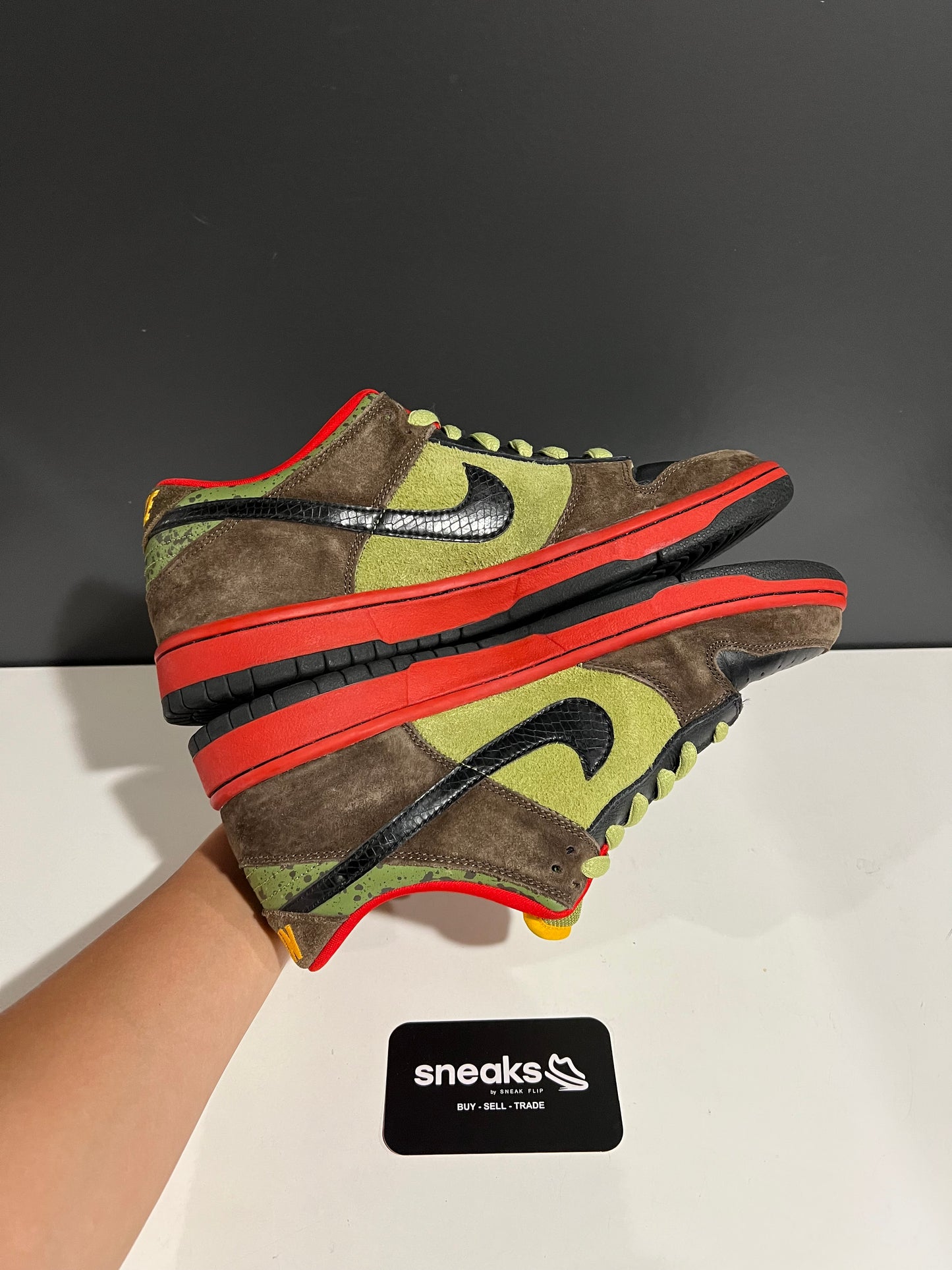 USED Dunk Low Premium SB Asparagus 313170-302 SIZE 9.5M NO BOX