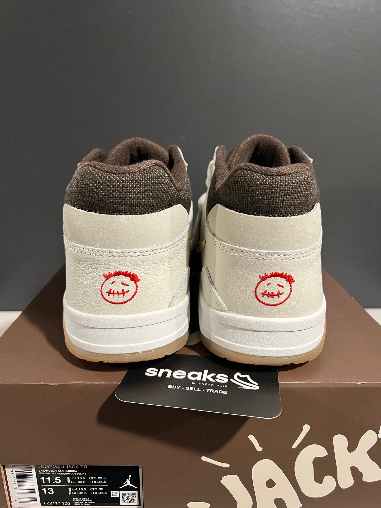 USED Travis Scott x Jordan Jumpman Jack TR Sail FZ8117-100 SIZE 11.5M OG ALL AG25-384