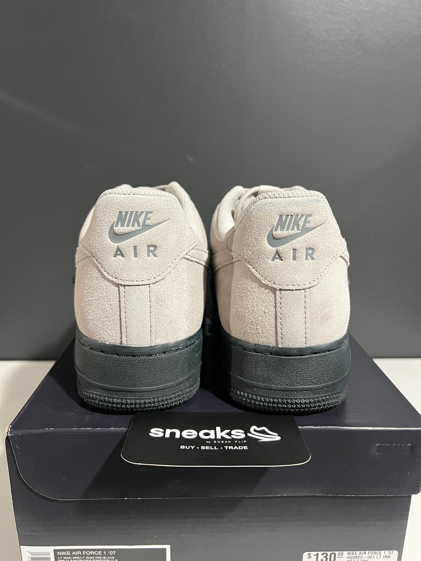 USED Air Force 1 '07 Light Iron Ore Cordura HQ3822-001 SIZE 11M OG ALL AG25-162