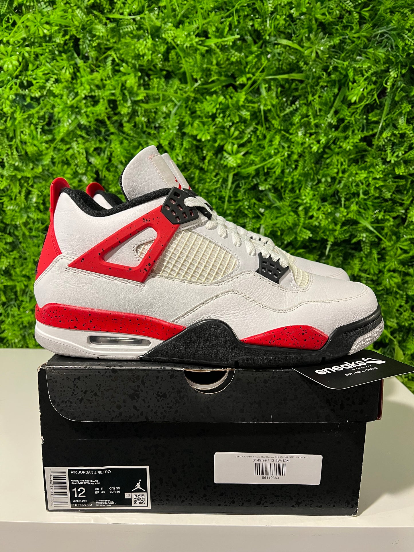 USED Air Jordan 4 Retro Red Cement DH6927-161 SIZE 12M OG ALL