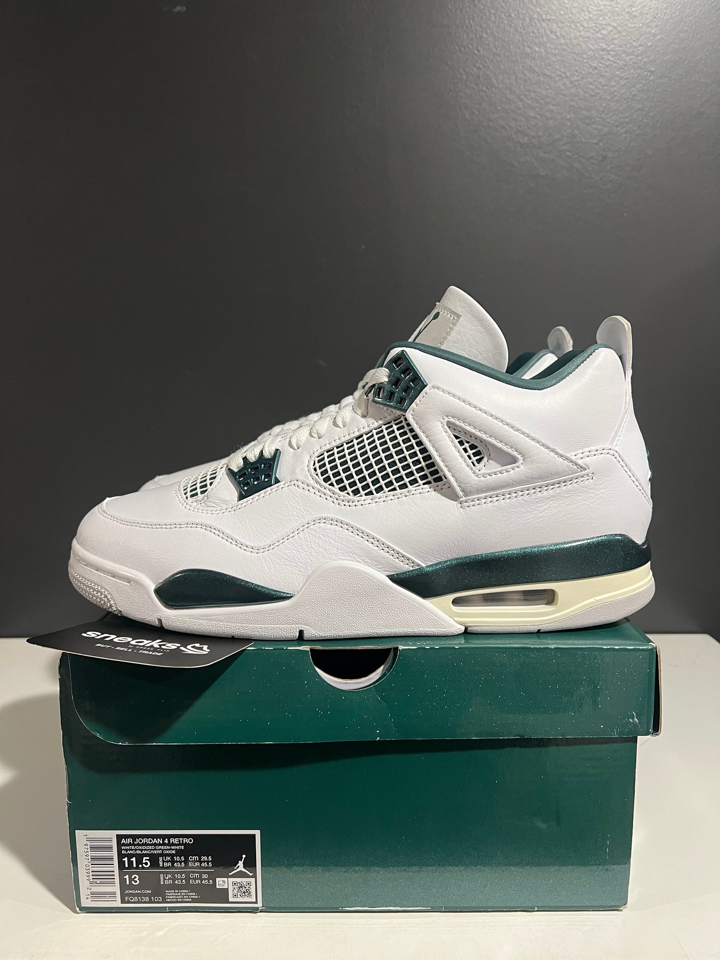 USED Air Jordan 4 Retro Oxidized Green FQ8138-103 SIZE 11.5M OG ALL AG25-207
