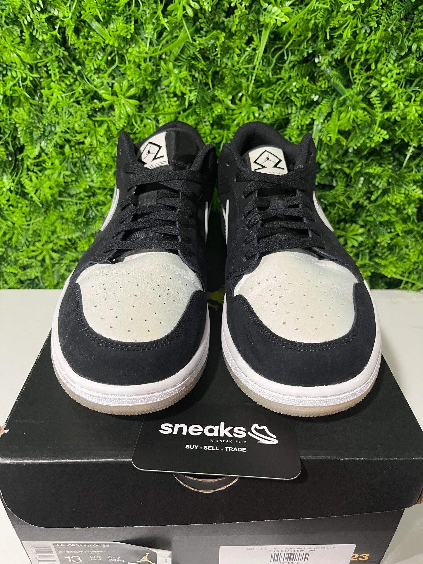 USED Air Jordan 1 Low SE Diamond DH6931-001 SIZE 13M OG ALL