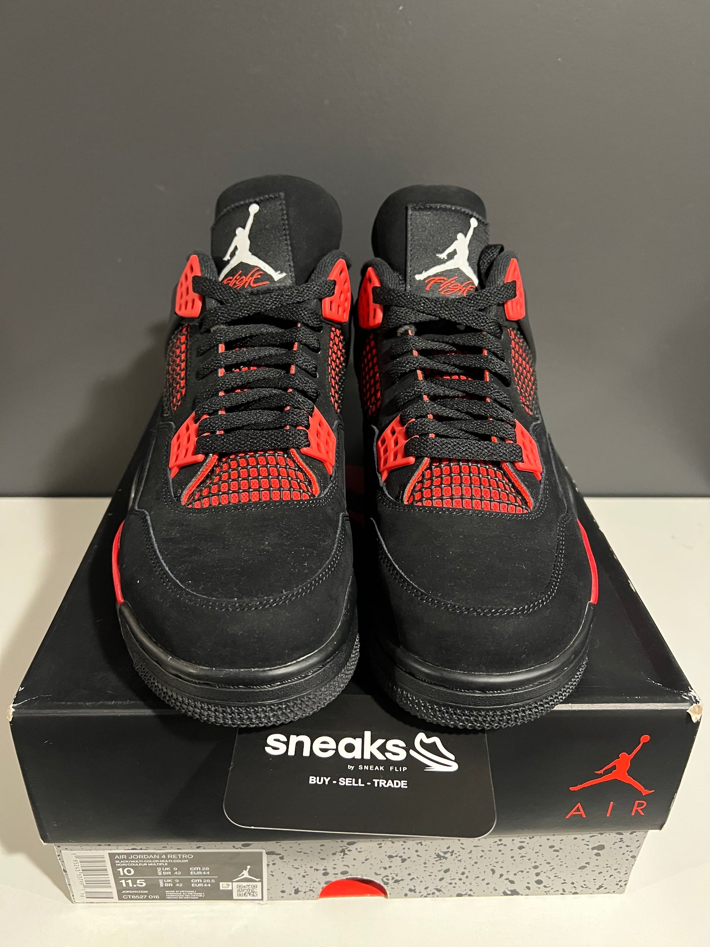 USED Air Jordan 4 Retro Red Thunder CT8527-016 SIZE 10M OG ALL AG25-113