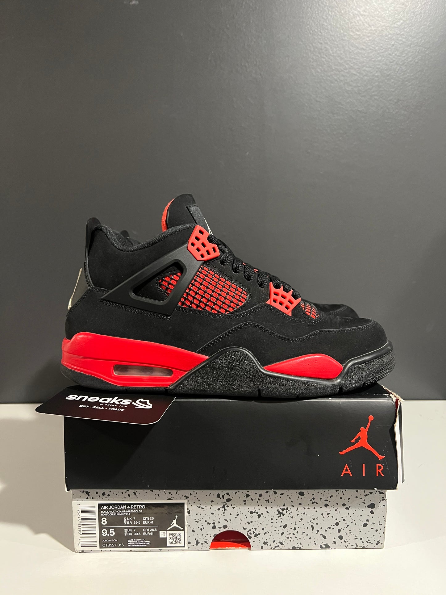 USED Air Jordan 4 Retro Red Thunder CT8527-016 SIZE 8M OG ALL AG25-115