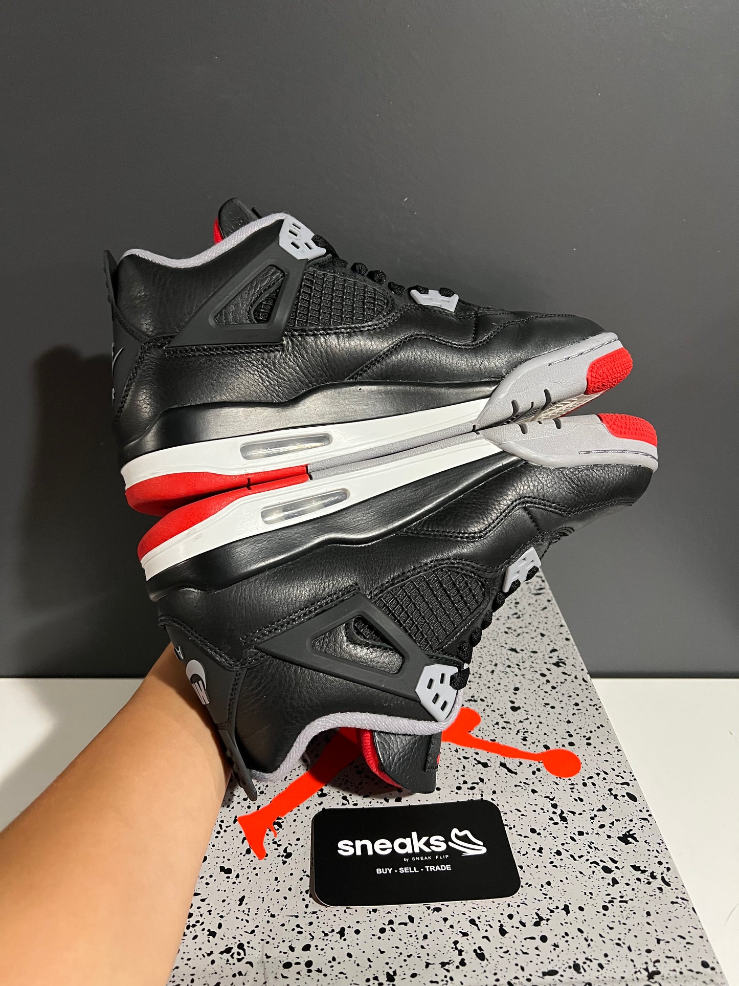 USED Air Jordan 4 Retro GS Bred Reimagined FQ8213-006 SIZE 7Y OG ALL AG25-347