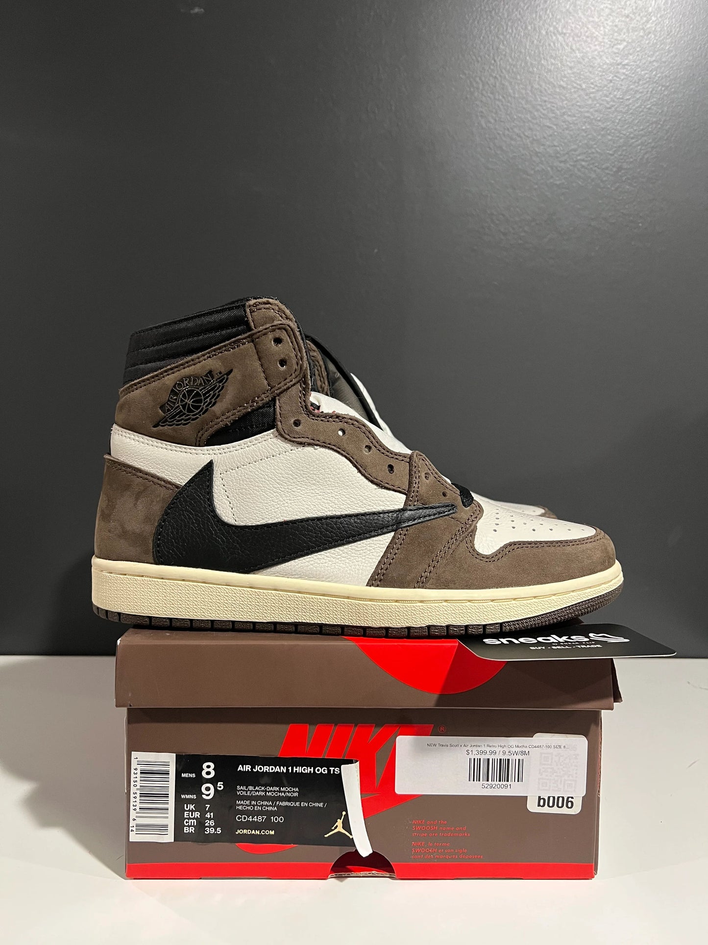 Jordan 1 Retro High OG SP Travis Scott Mocha (Sample)