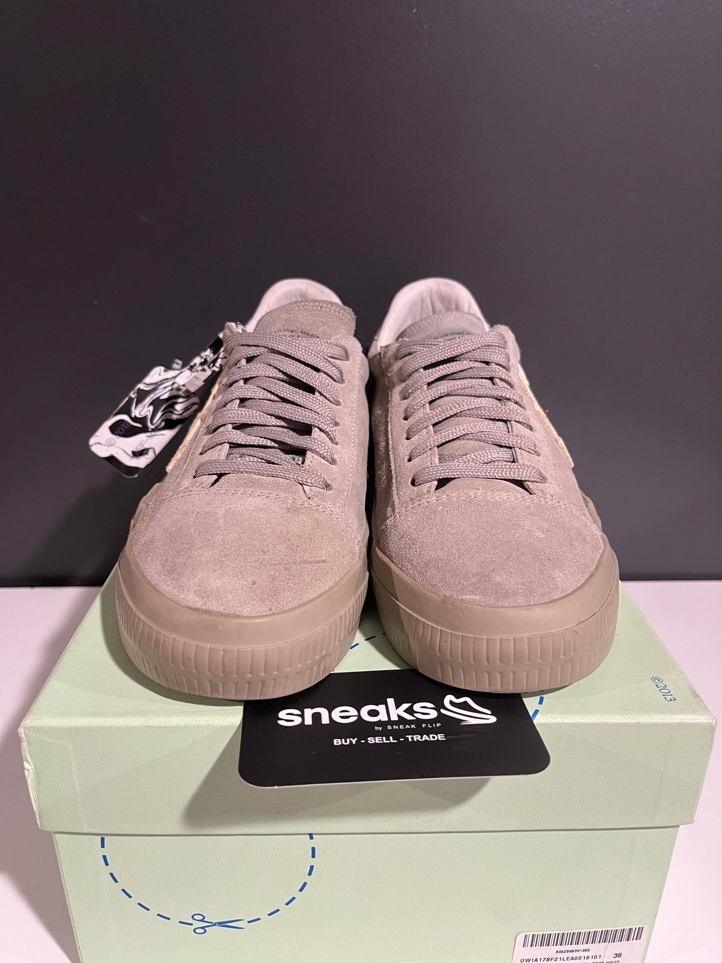 USED Off White Wmns Vulc Sneaker Dark Beige 0WIA178F21LEA0016101 39EU OG ALL