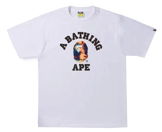 BAPE Tie Dye College Tee White/Navy
