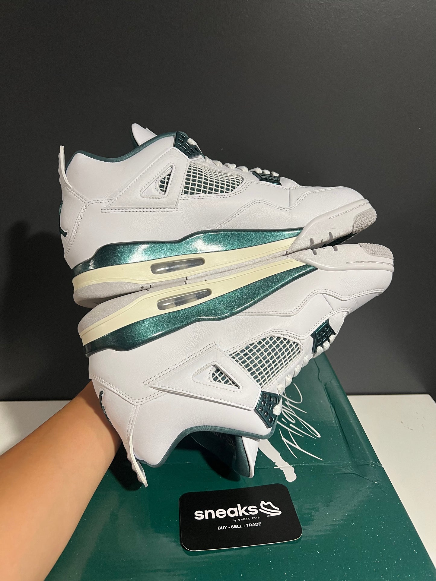 USED Air Jordan 4 Retro Oxidized Green FQ8138-103 SIZE 11.5M OG ALL AG25-207