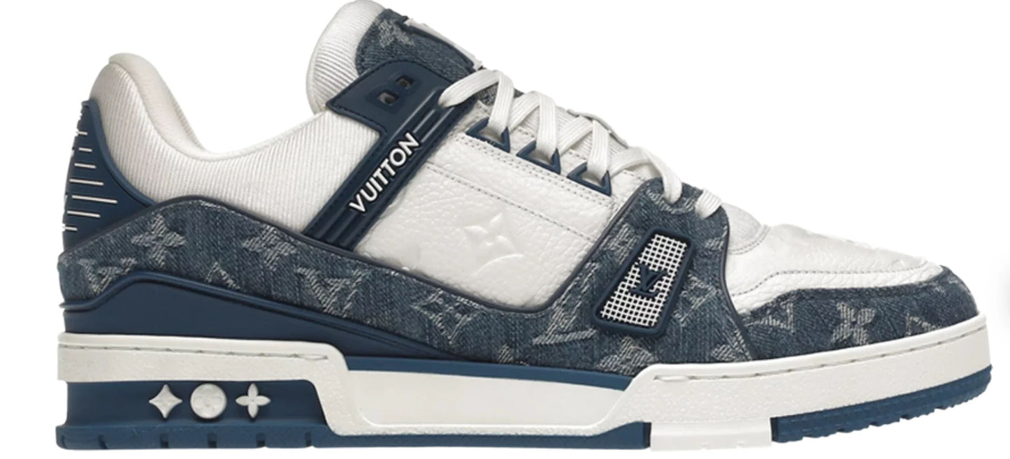 Louis Vuitton LV Trainer Monogram Denim White Blue