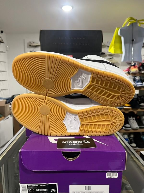 USED SIZE 11.5M Nike SB Dunk Low Pro White Gum - Used