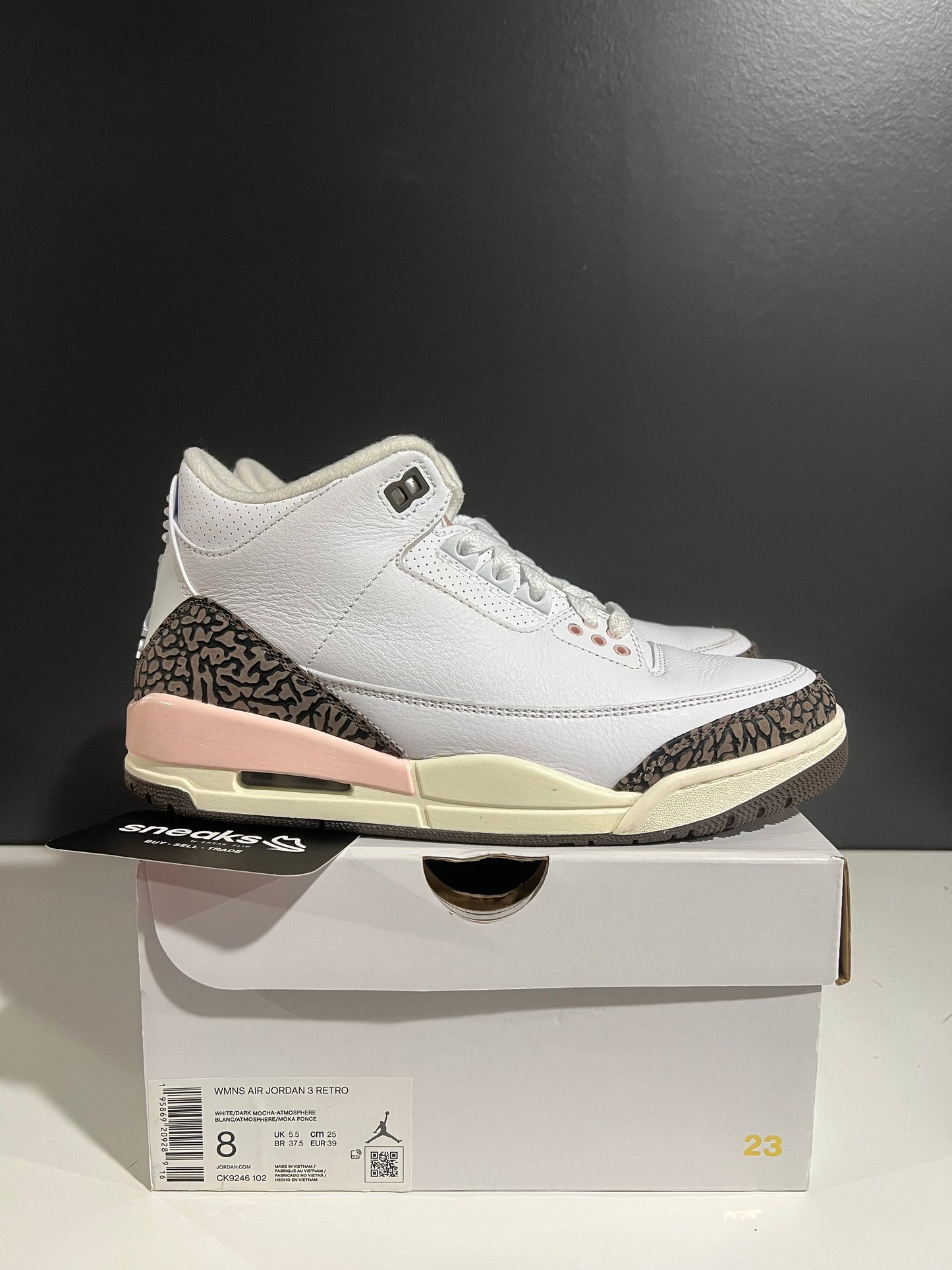 Jordan 3 Retro Neapolitan Dark Mocha (Women's) - Used