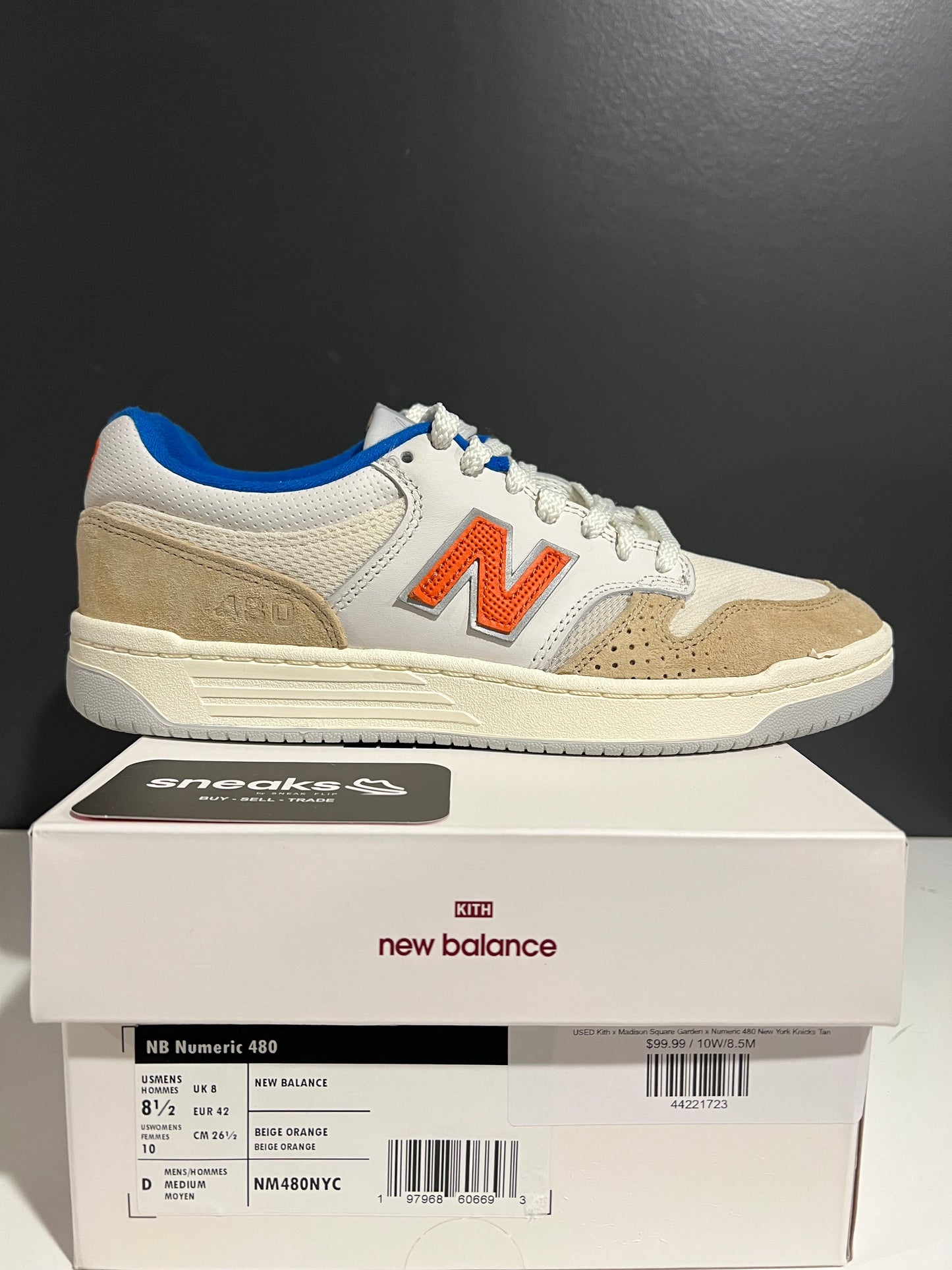 New Balance Numeric 480 Kith Madison Square Garden Tan Orange - Used