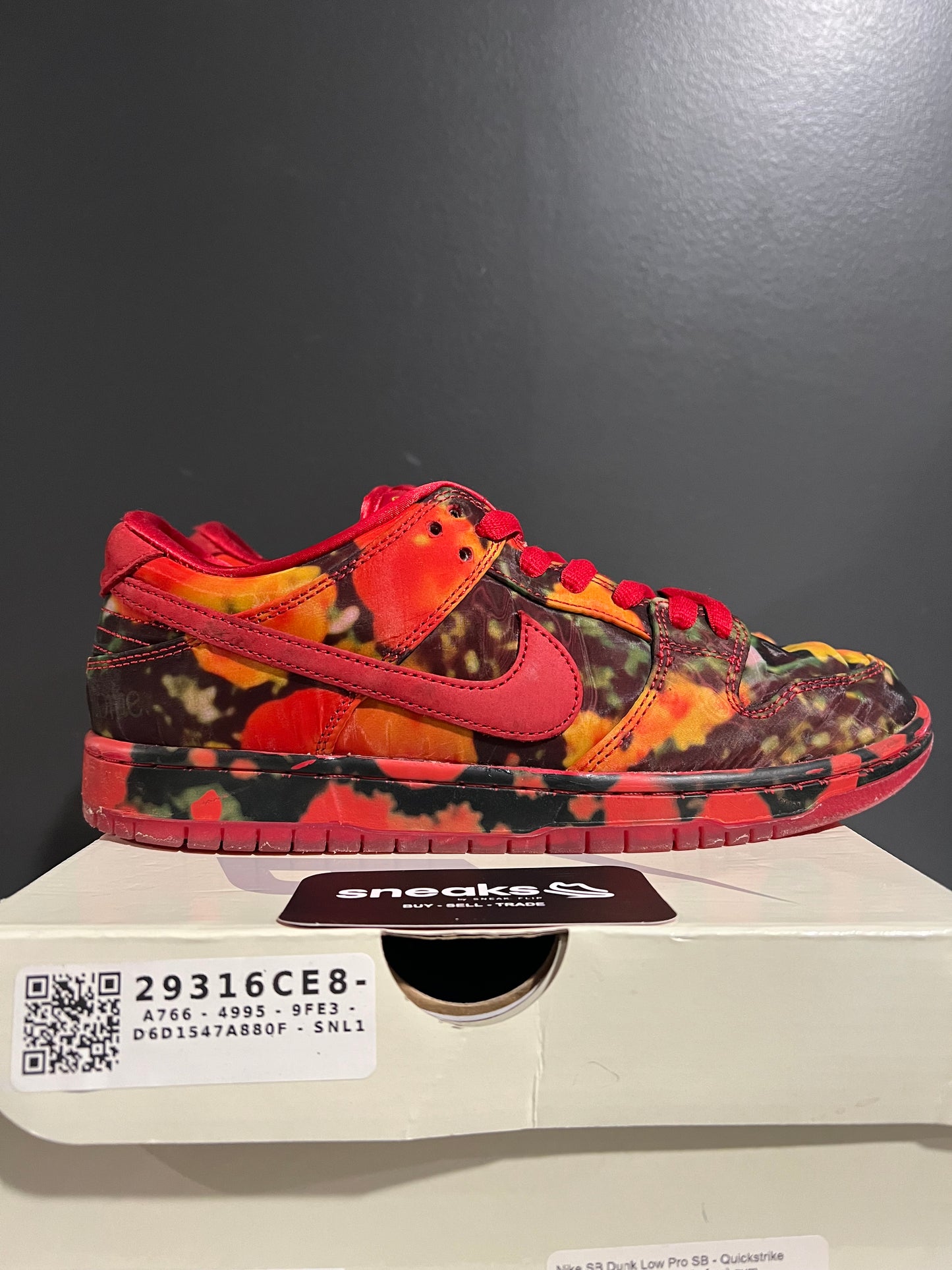 USED The Wizard of Oz x Dunk Low SB Poppy Field FZ1291-600 SIZE 9M OG ALL AG25-184