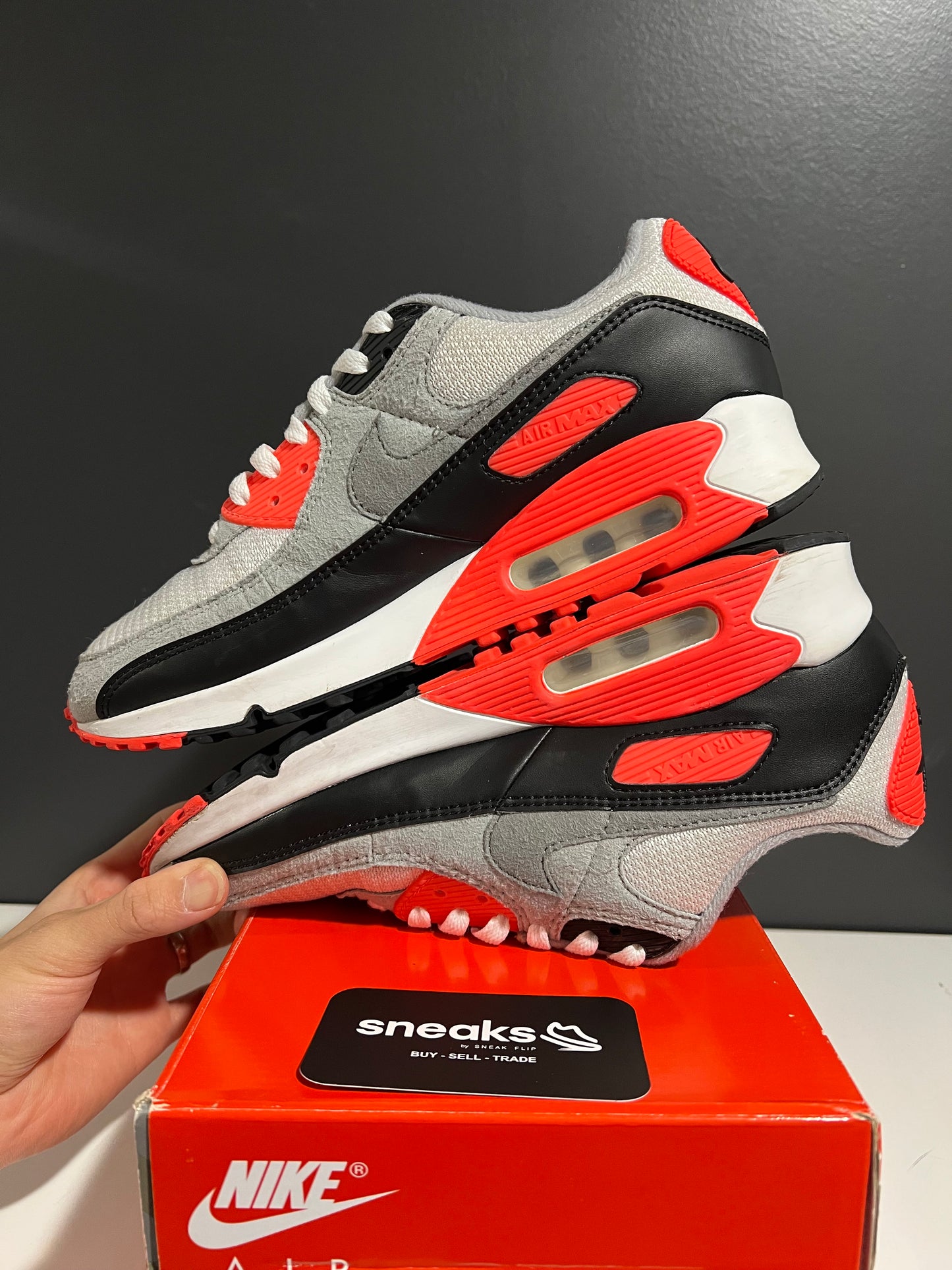 USED Air Max 90 Infrared 2020 CT1685-100 SIZE 7.5M OG ALL JN25-160
