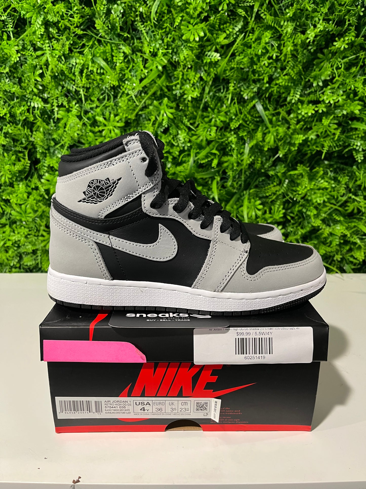 Air Jordan 1 Retro High OG GS Shadow 2.0 575441-035 USED SIZE 4Y