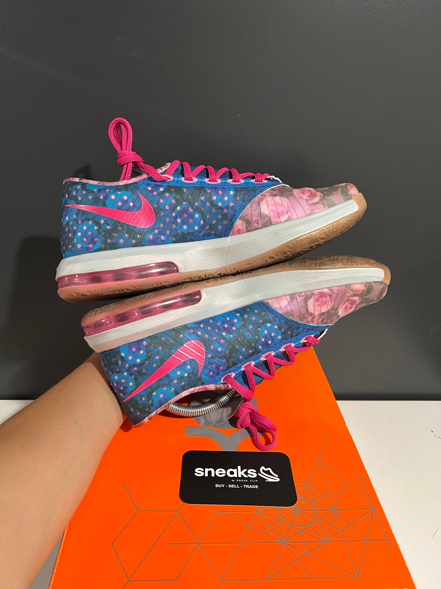 USED KD 6 Supreme Aunt Pearl 618216-600 SIZE 8M OG ALL JN25-261