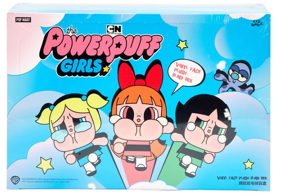 Pop Mart CryBaby x Powerpuff Girls Series Vinyl Face Plush  Sealed Case (6 Blind Boxes)
