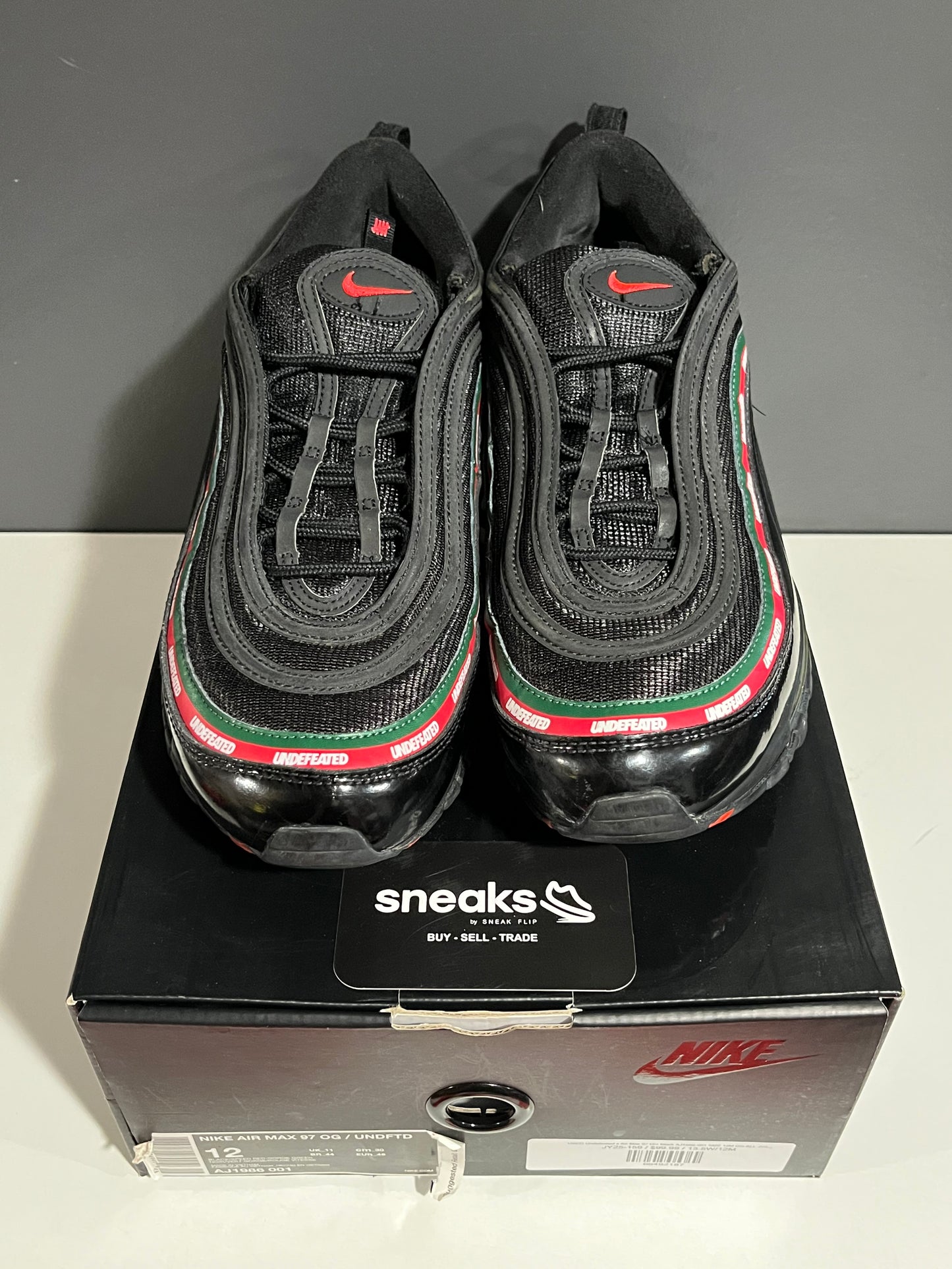 USED Undefeated x Air Max 97 OG Black AJ1986-001 SIZE 12M OG ALL JY25-159