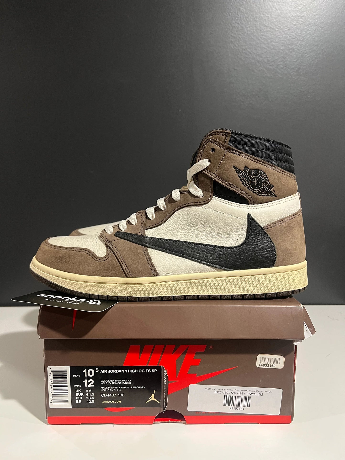 Jordan 1 Retro High OG SP Travis Scott Mocha (Sample) - Used