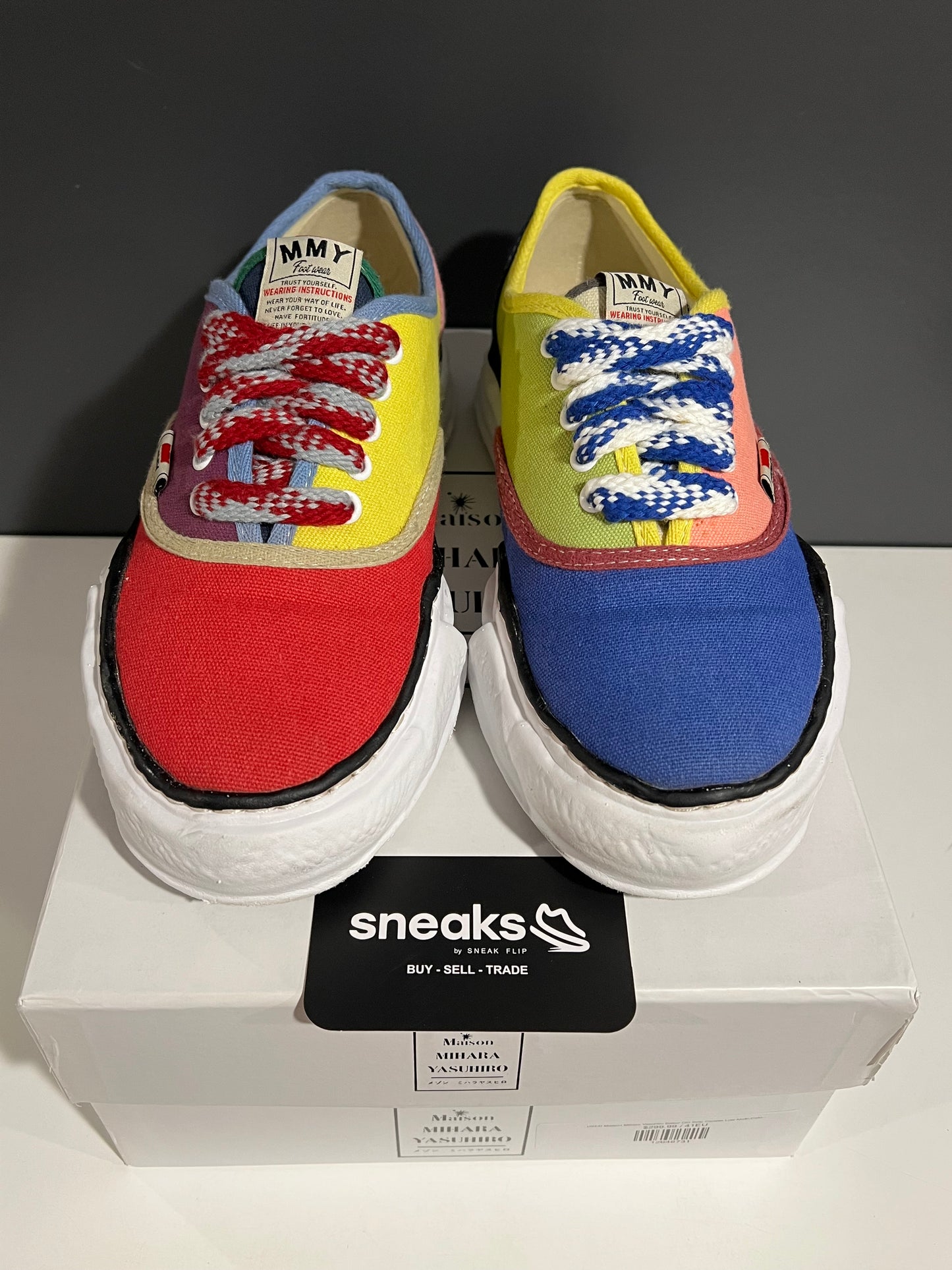 USED Maison Mihara Yasuhiro Baker OG Sole Canvas Low Multi-Color AO6FW733 SIZE 41EU OG ALL