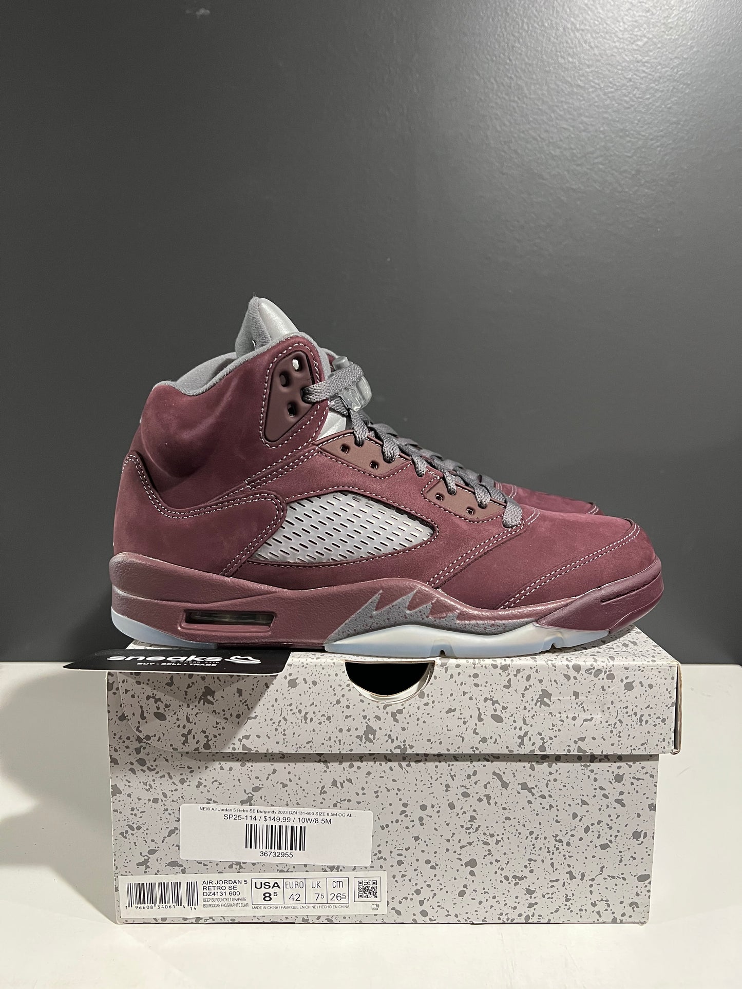 NEW Air Jordan 5 Retro SE Burgundy 2023 DZ4131-600 SIZE 8.5M OG ALL SP25-114